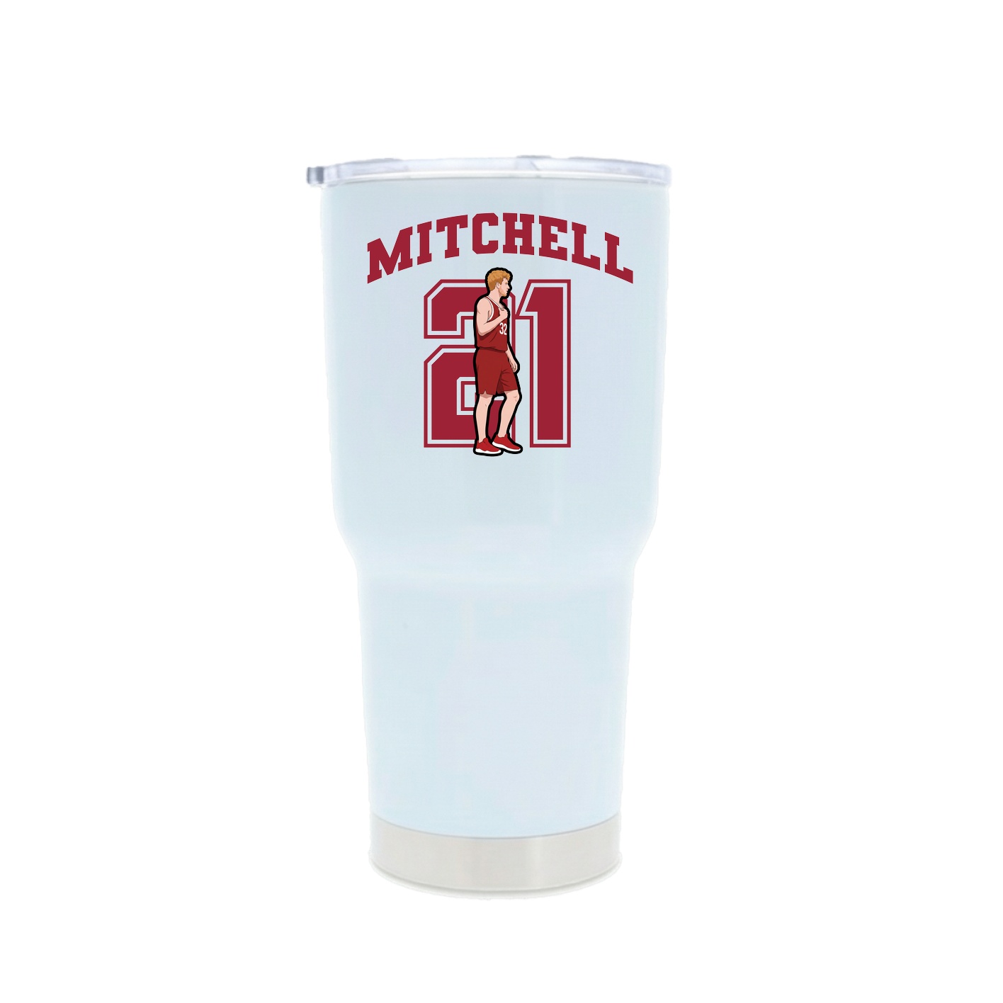 30oz Stainless Steel Tumbler — Number in White