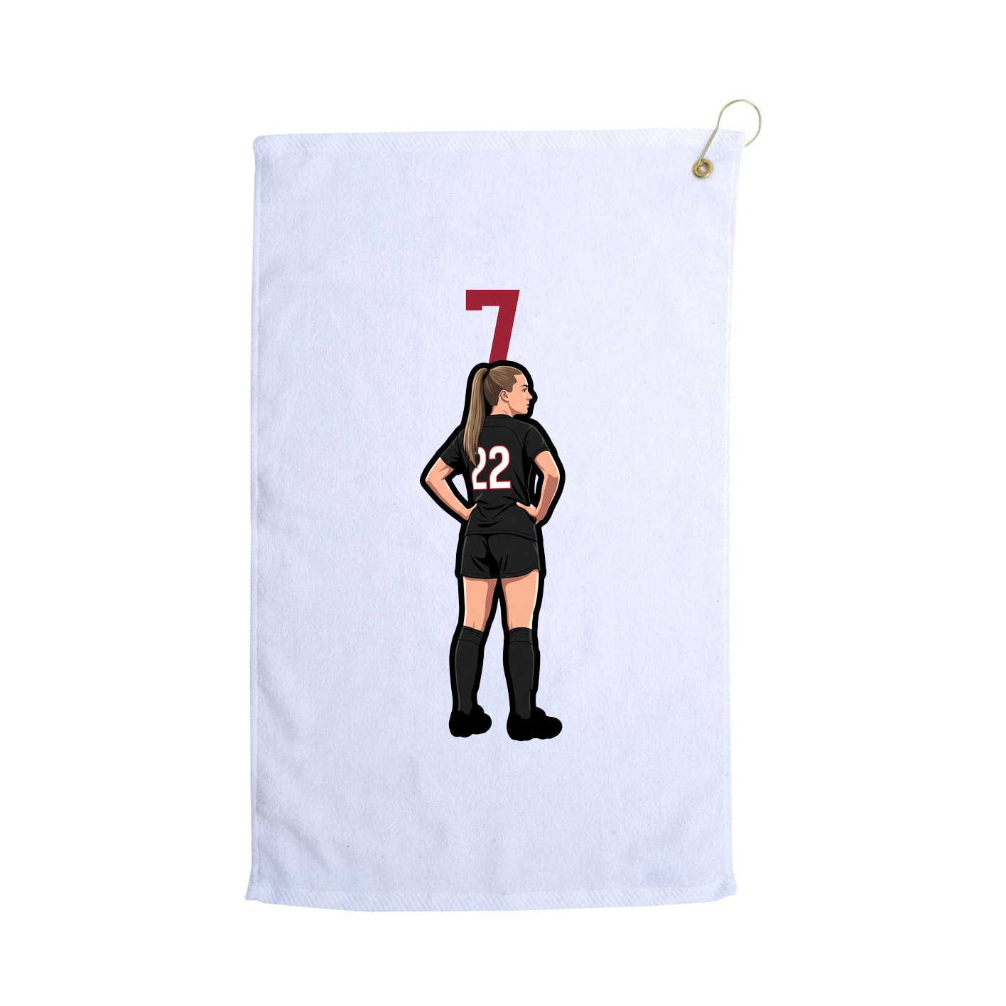 Golf Towel — Number Top in White