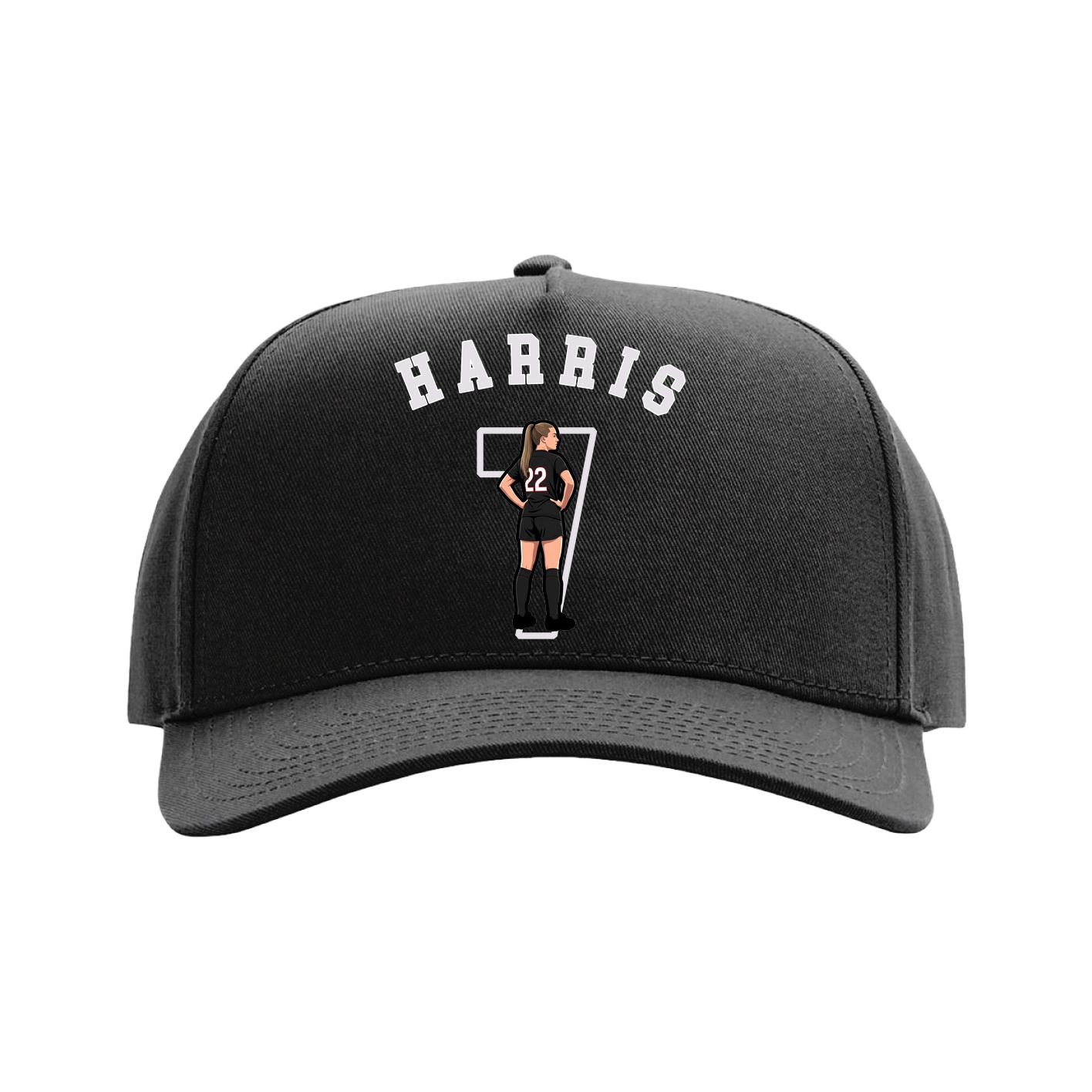 Full Fabric Five-Panel Champ Cap — Shirsey Arch in Black