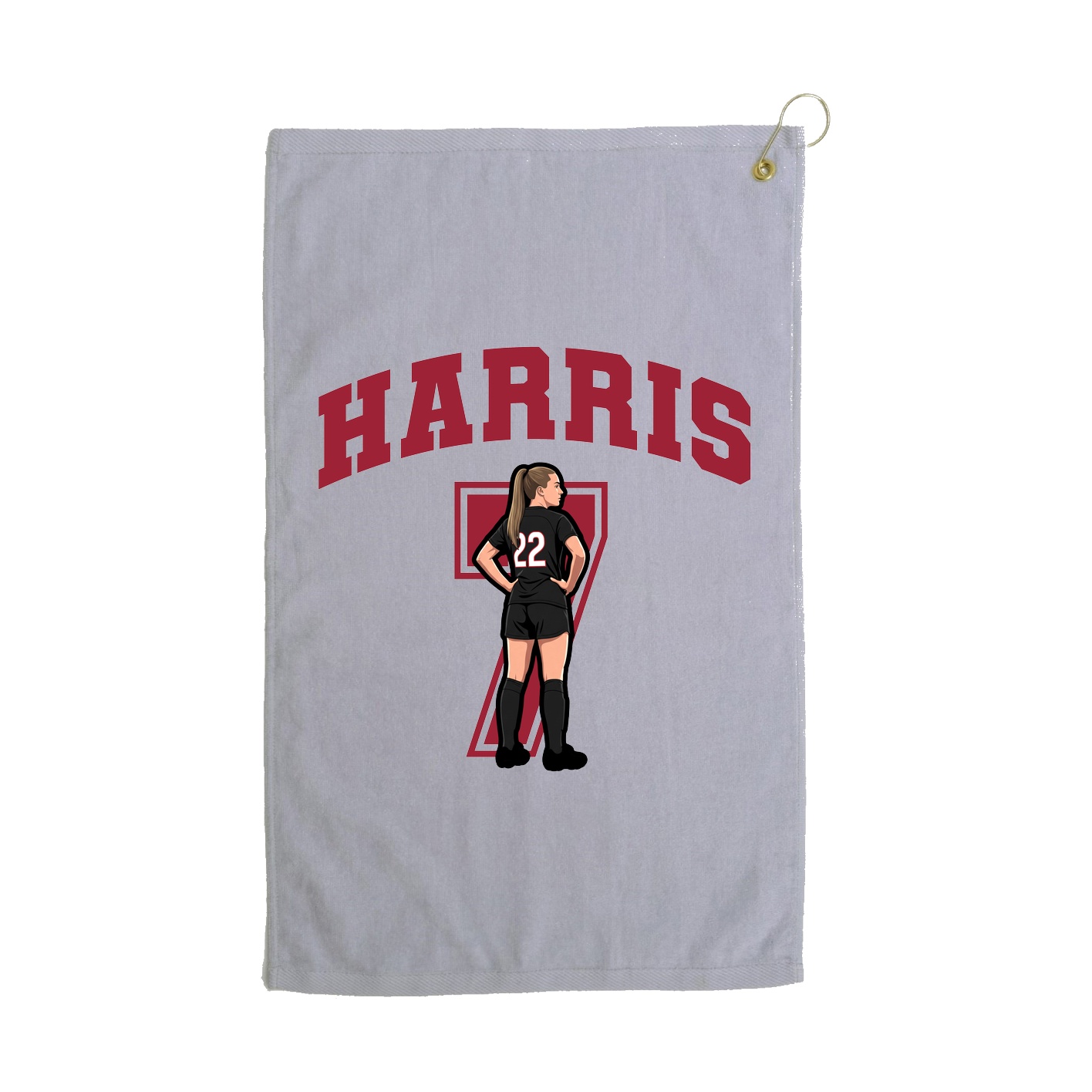 Golf Towel — Number in Grey