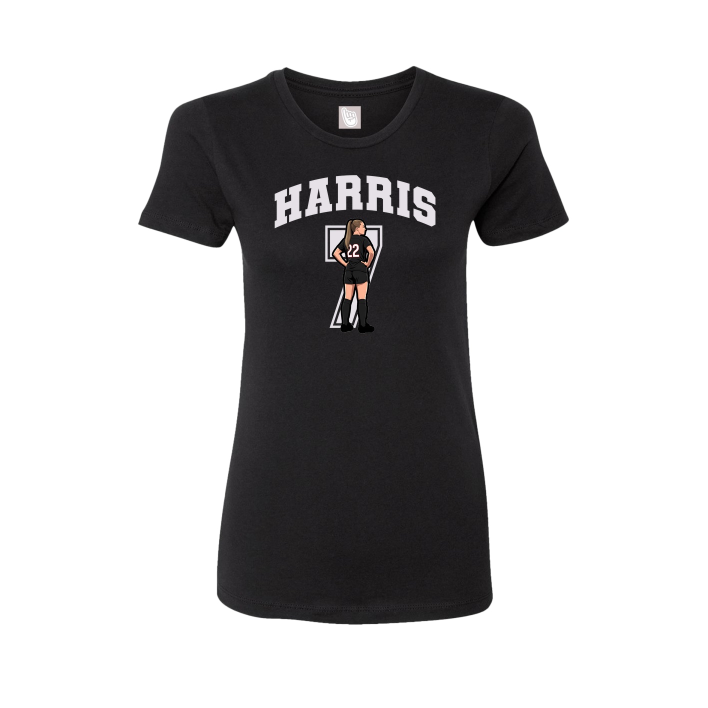 Fitted Women's Tee — Number in Black