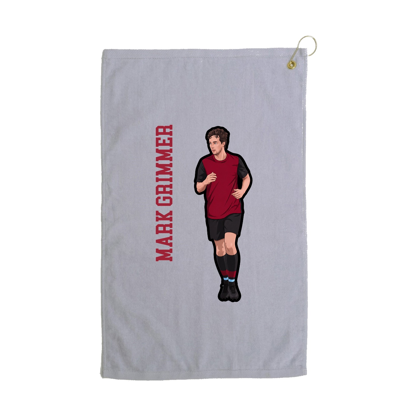 Golf Towel — Name Vertical in Grey