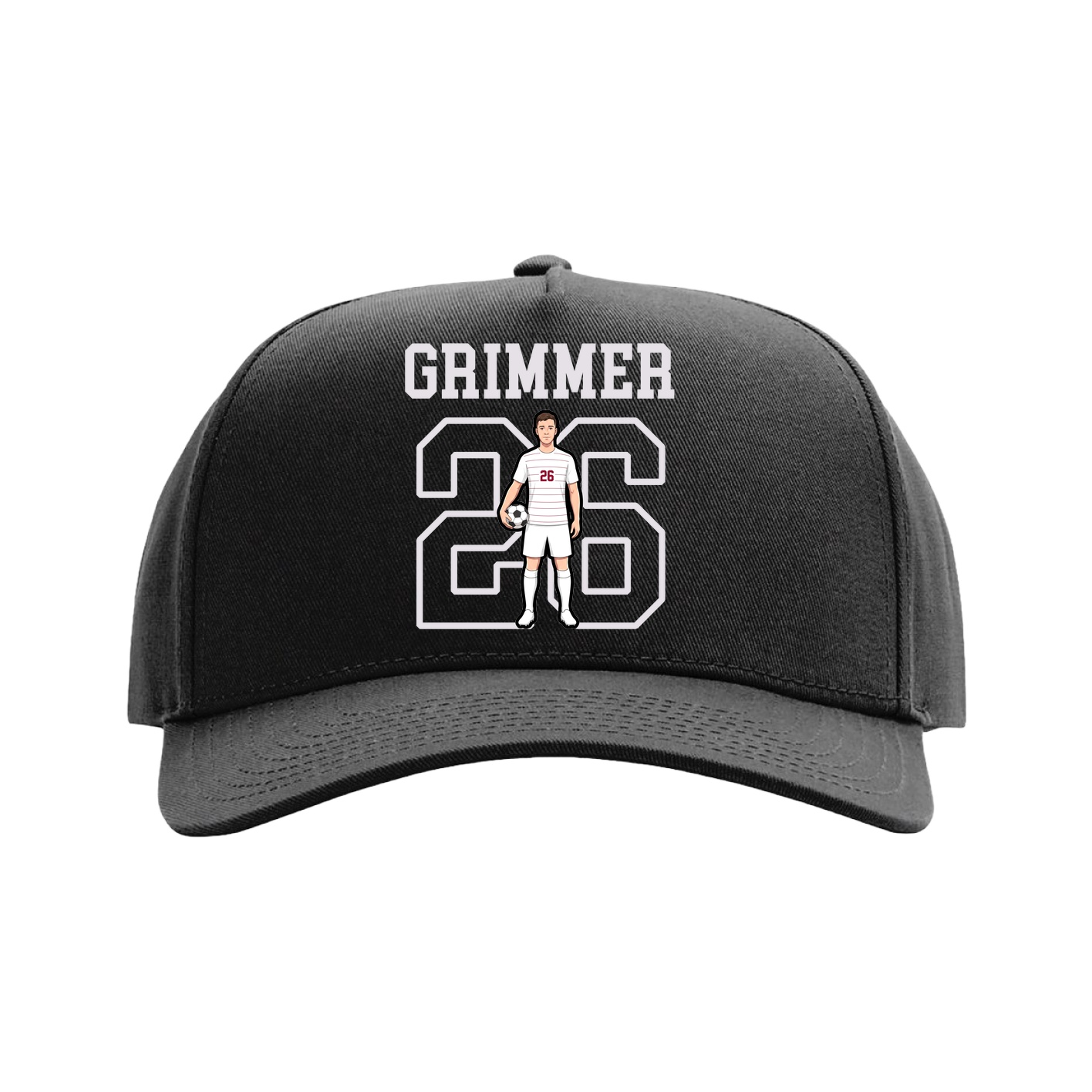 Full Fabric Five-Panel Champ Cap — Shirsey in Black