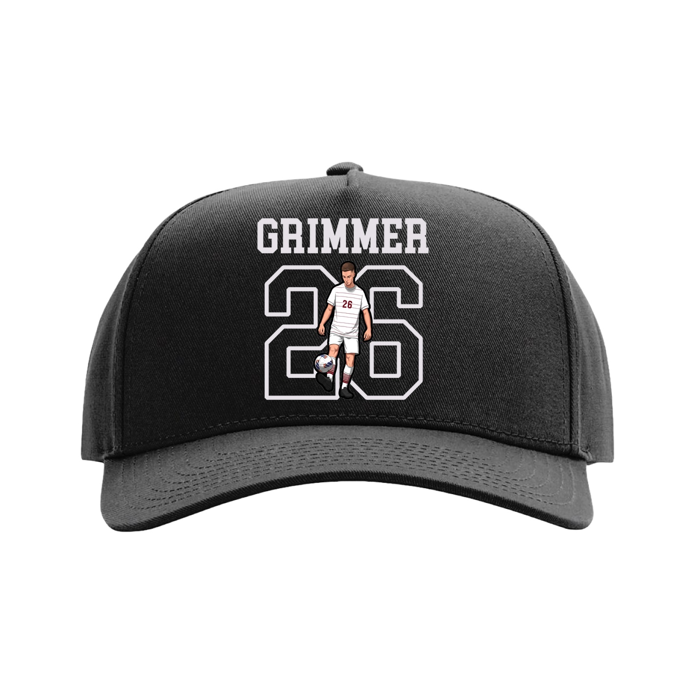 Full Fabric Five-Panel Champ Cap — Shirsey in Black