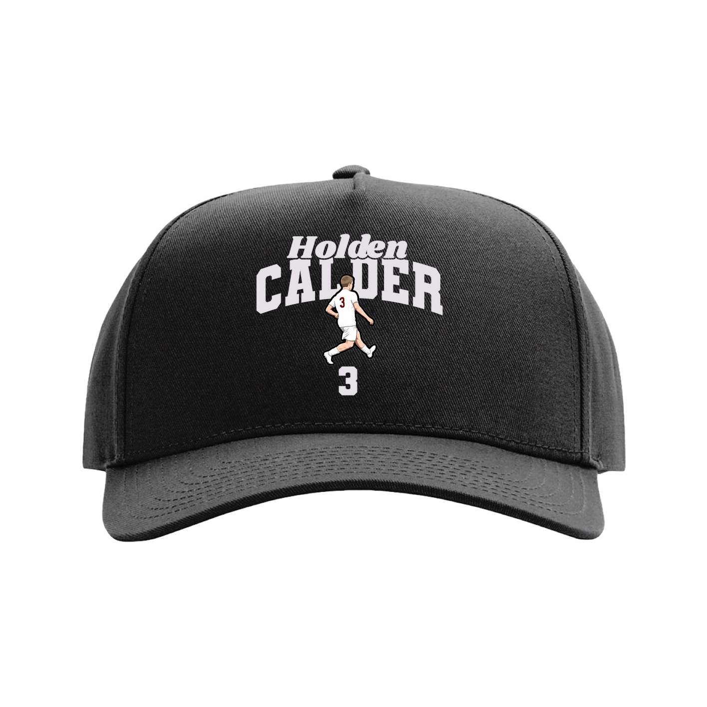 Full Fabric Five-Panel Champ Cap — Signature Arch in Black