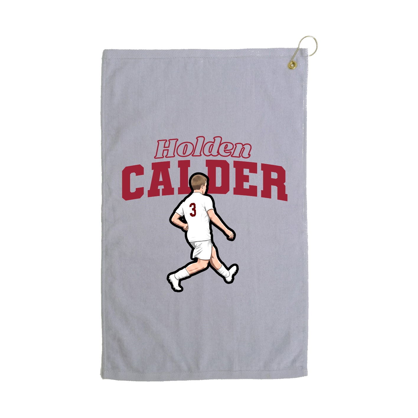 Golf Towel — Name Arch in Grey