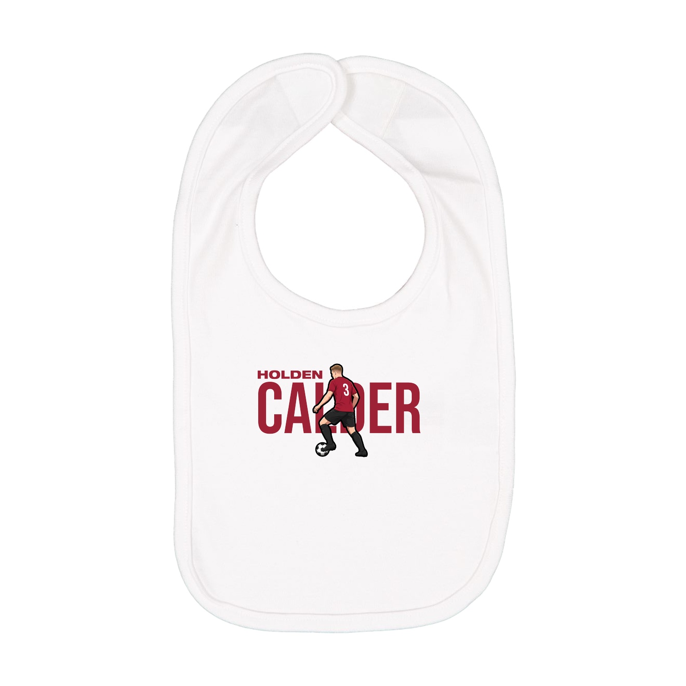 Infant Bib — Player Name in White