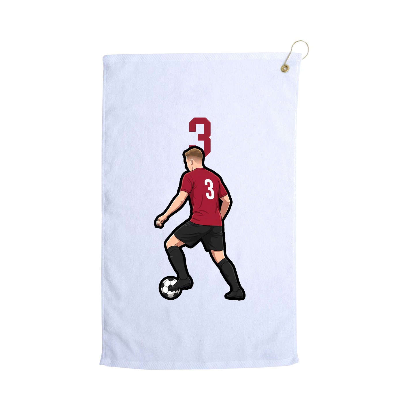 Golf Towel — Number Top in White