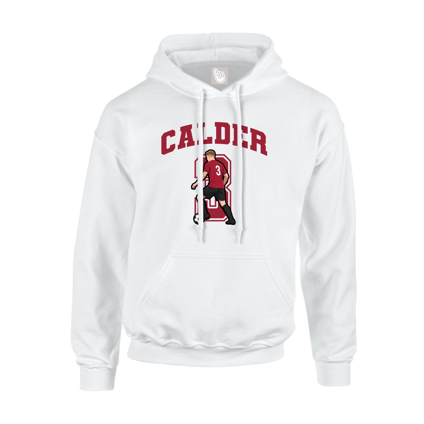 Hoodie — Number in White