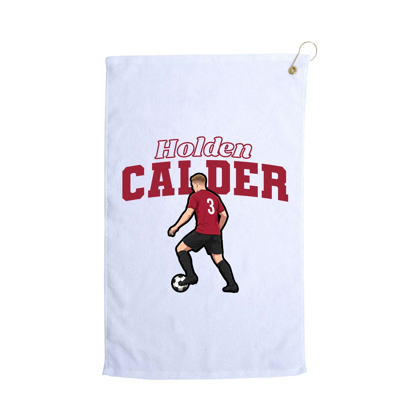 Golf Towel — Name Arch in White
