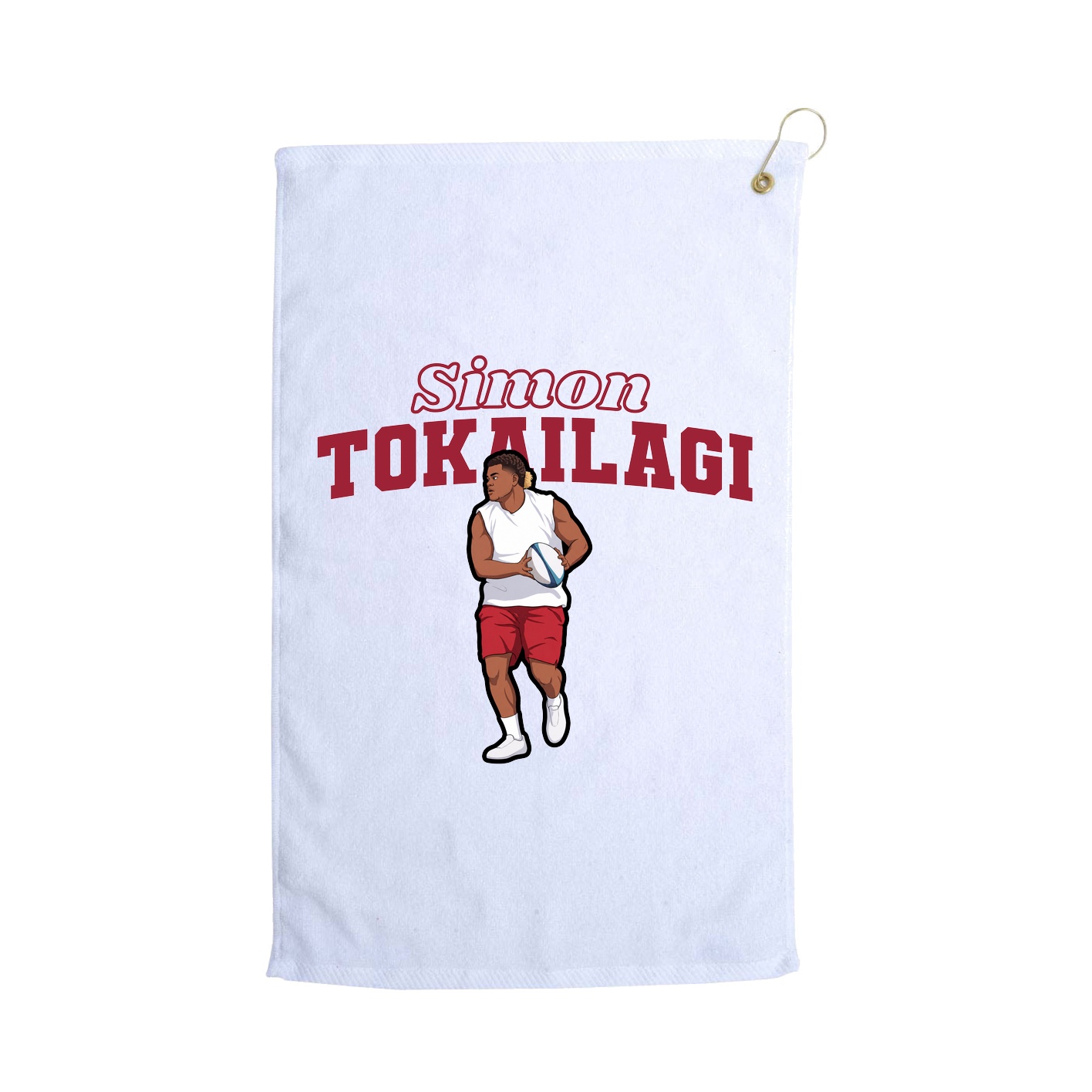 Golf Towel — Name Arch in White