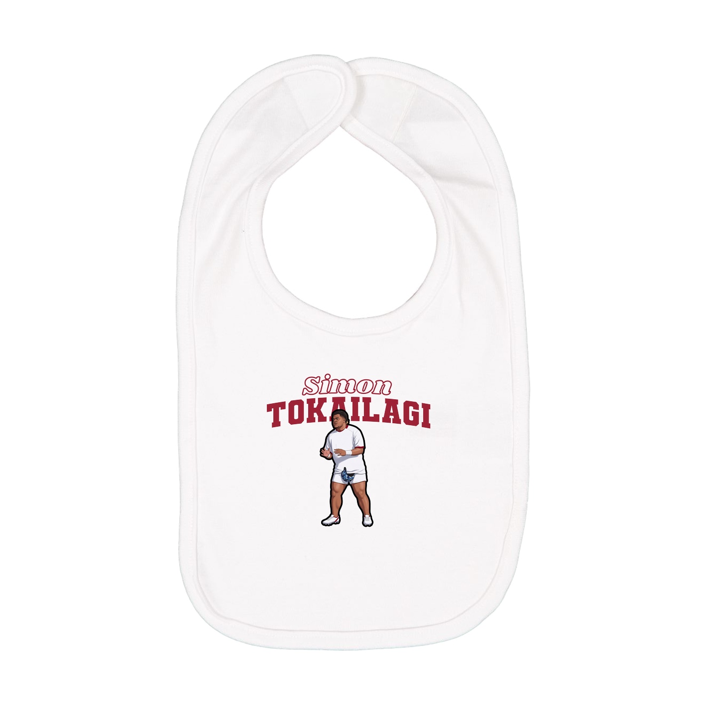Infant Bib — Name Arch in White