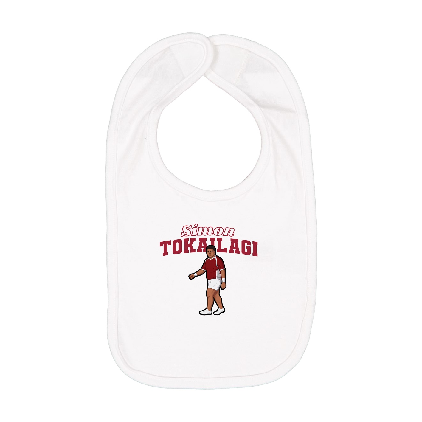 Infant Bib — Name Arch in White