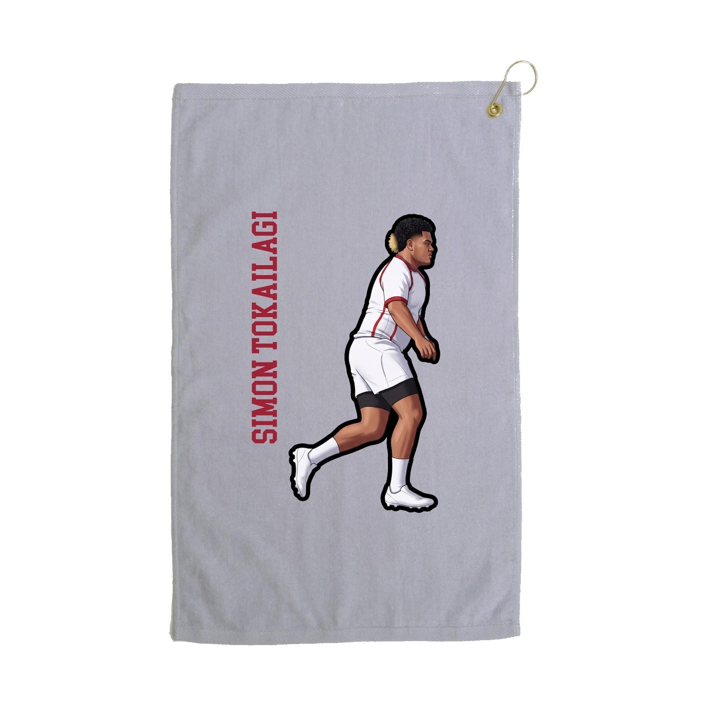 Golf Towel — Name Vertical in Grey