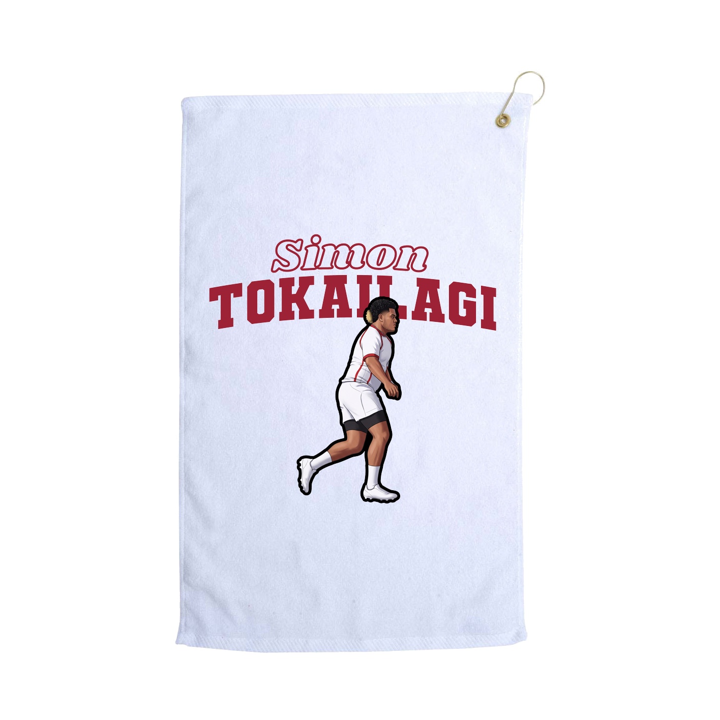 Golf Towel — Name Arch in White