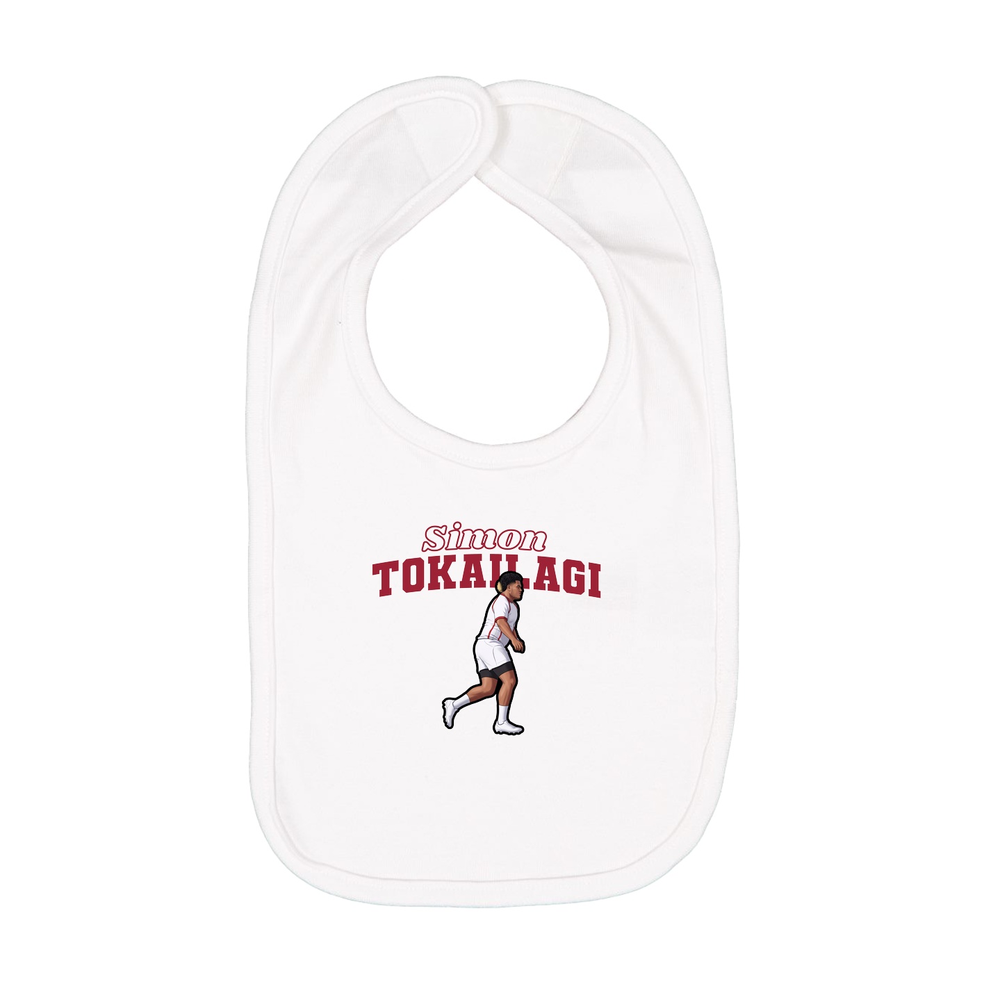 Infant Bib — Name Arch in White