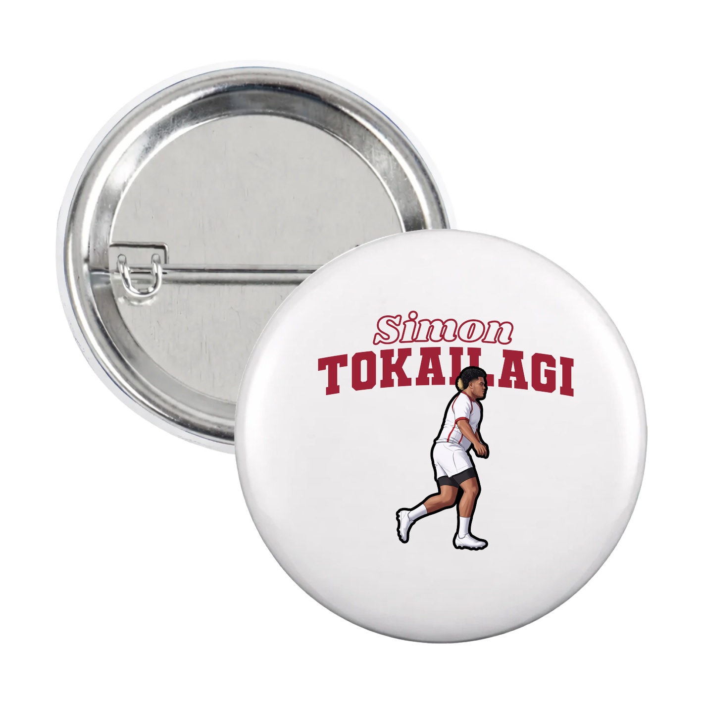 Game Day Button — Name Arch in White