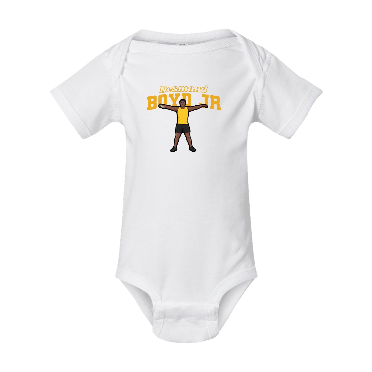 Baby Onesie — Name Arch in White