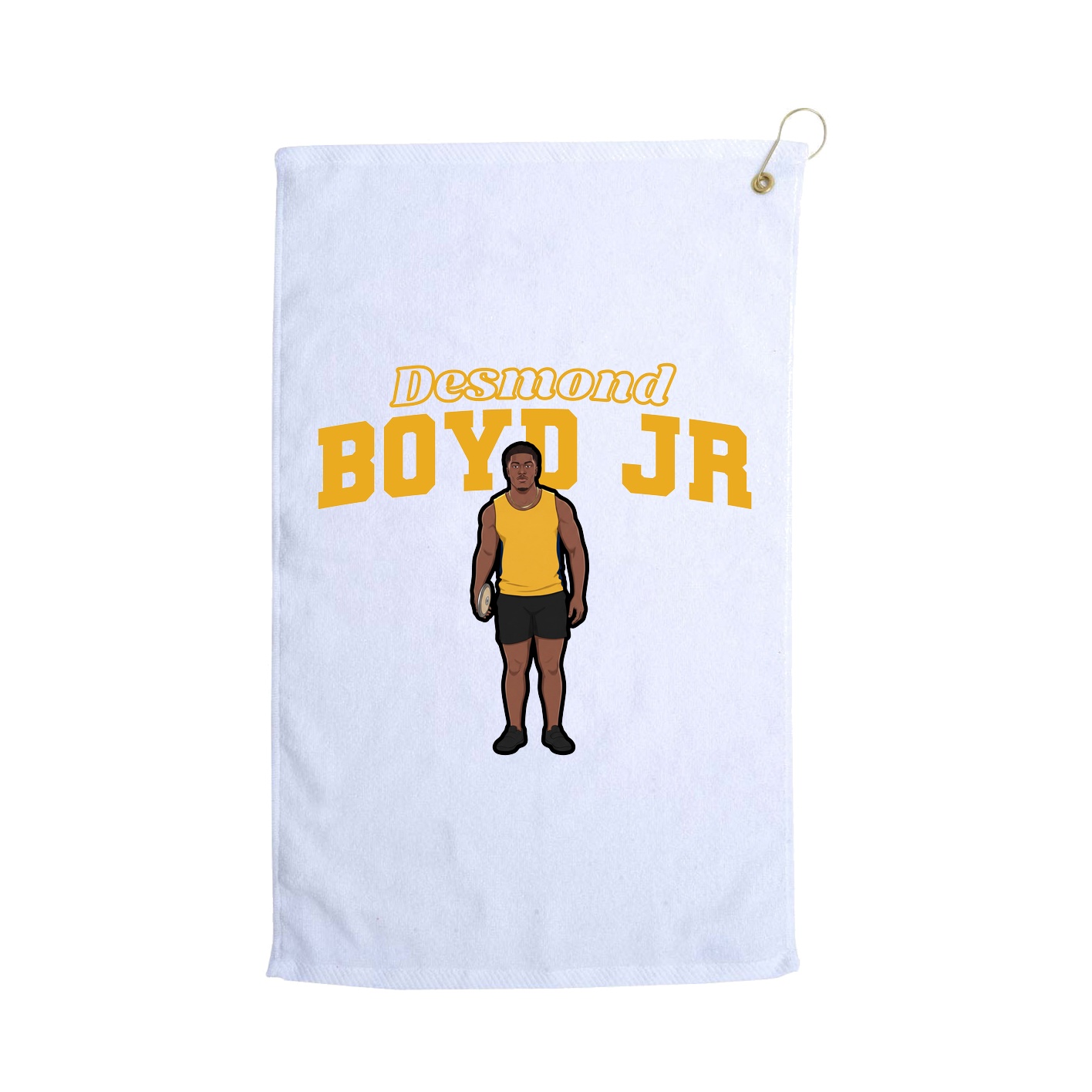 Golf Towel — Name Arch in White