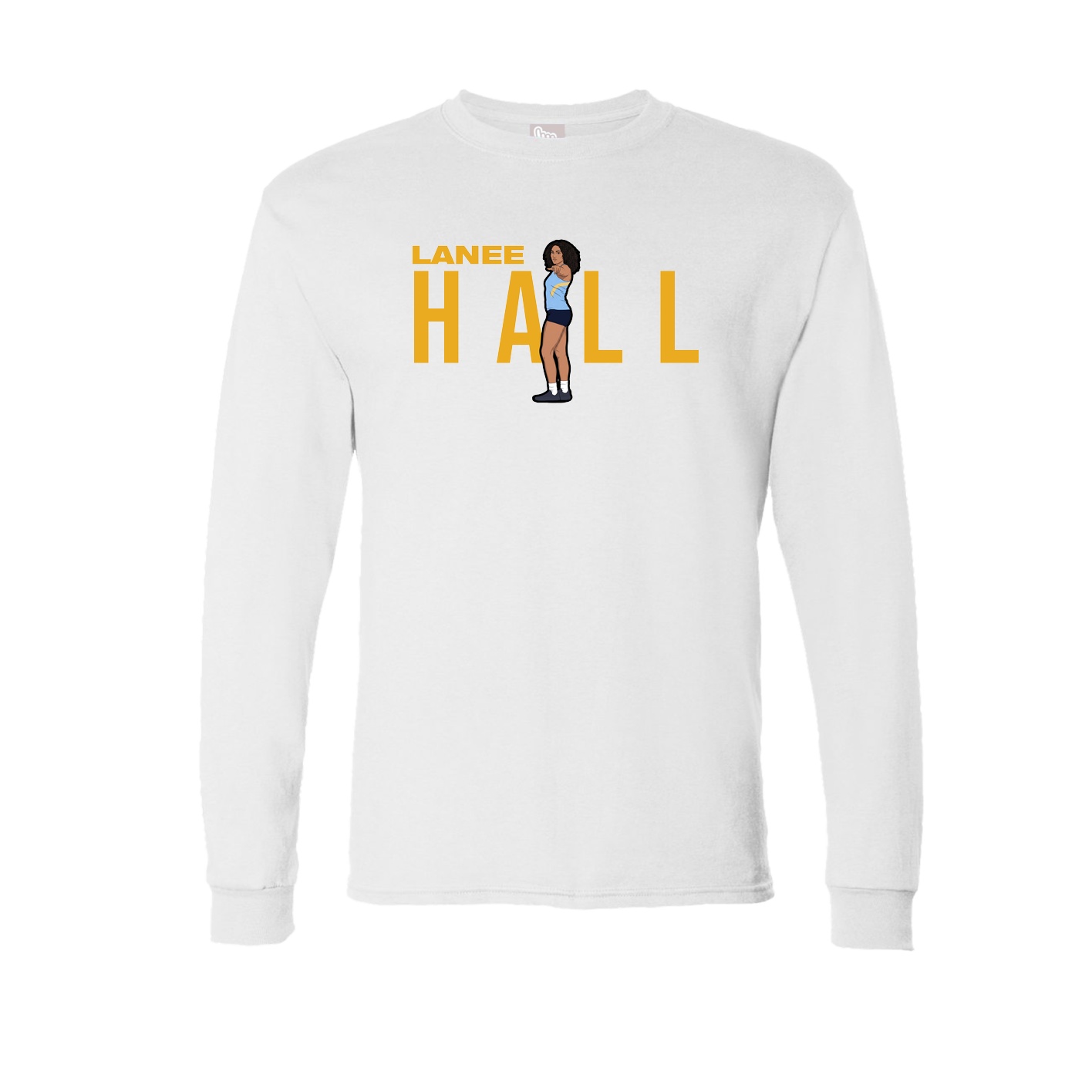 Long Sleeve Tee — Player Name in White