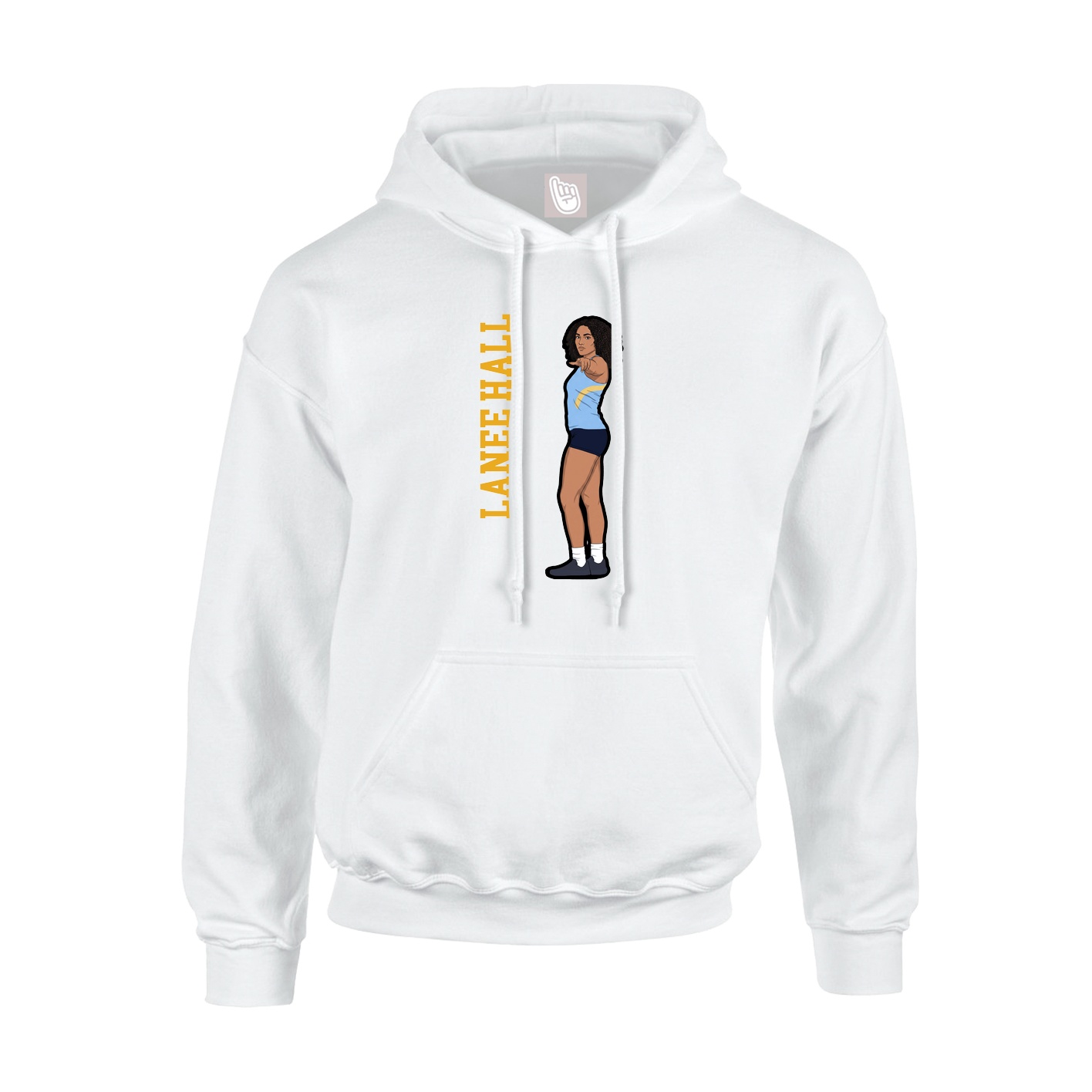 Youth Hoodie — Name Vertical in White