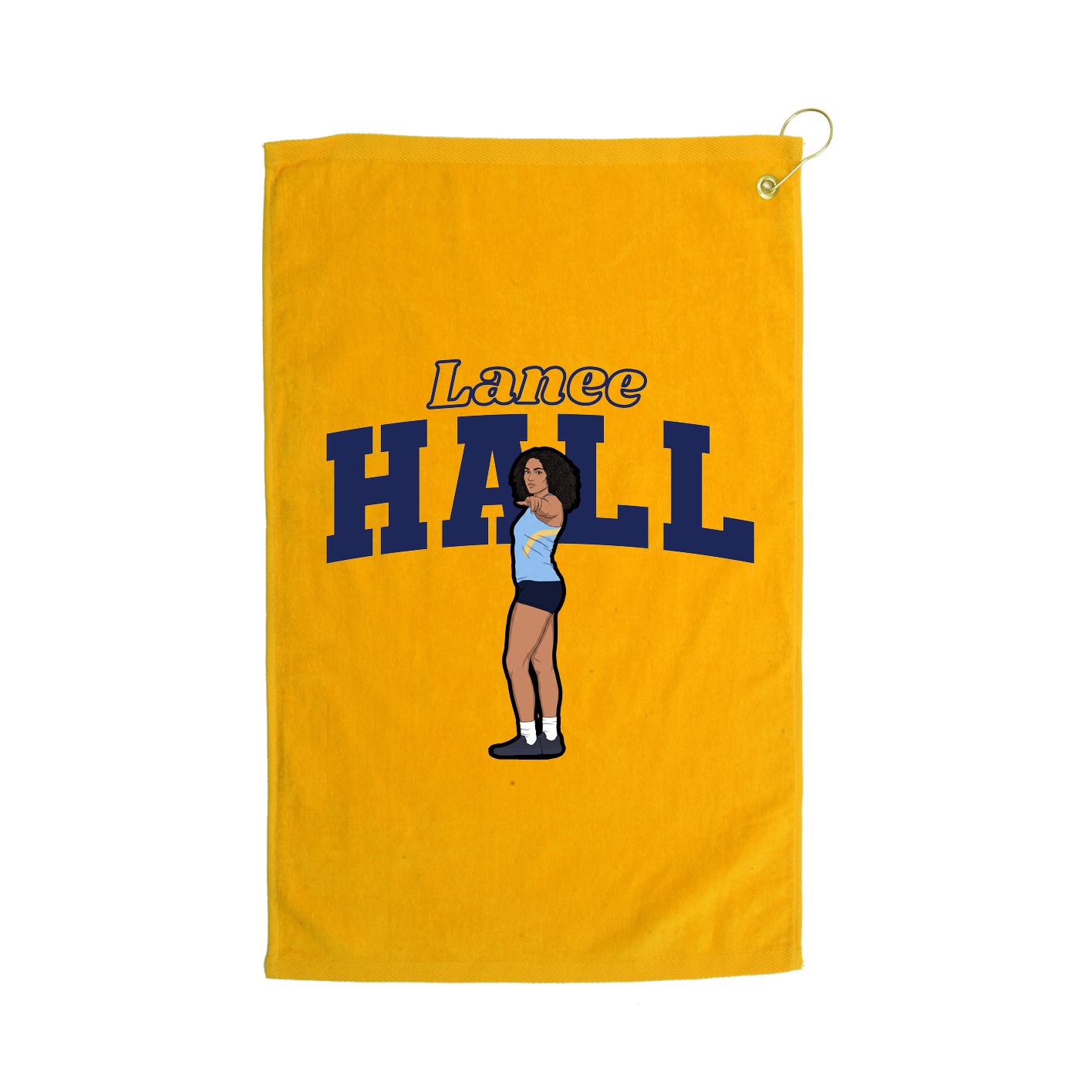 Golf Towel — Name Arch in Gold