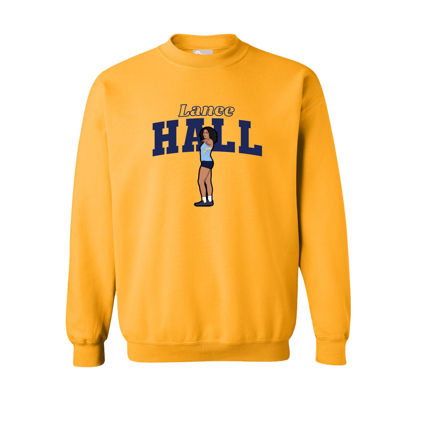 Fleece Crew — Name Arch in Gold