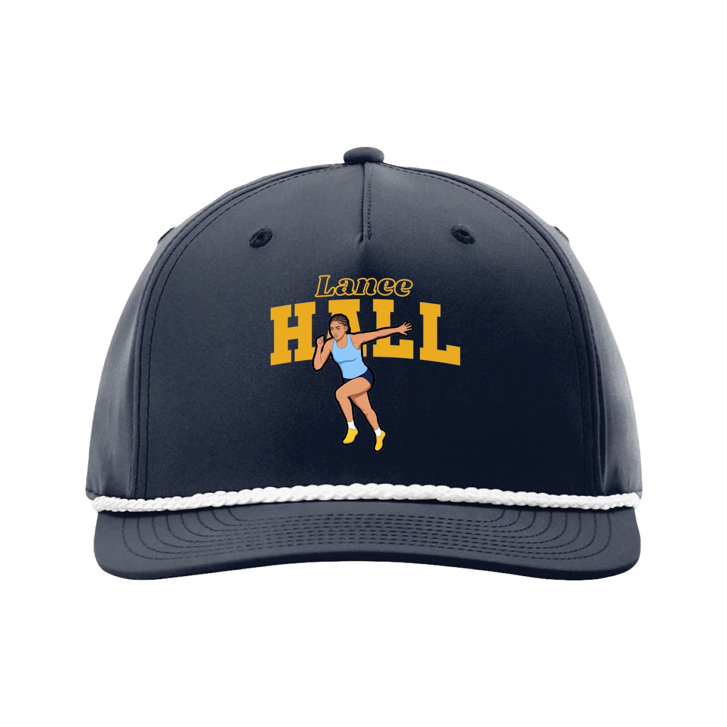 Five-Panel Classic Rope Cap — Name Arch in Navy
