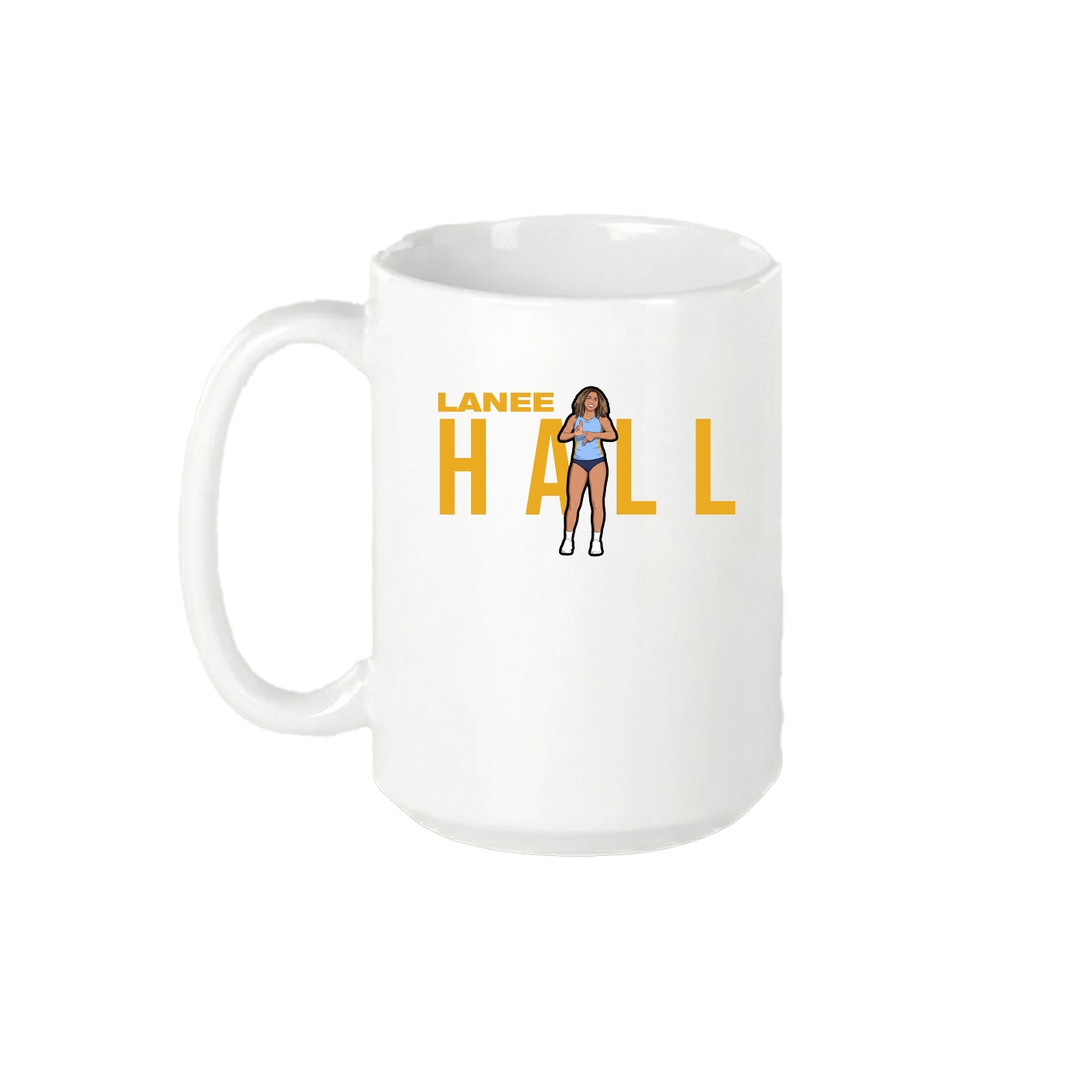 15oz Coffee Mug — Player Name in White