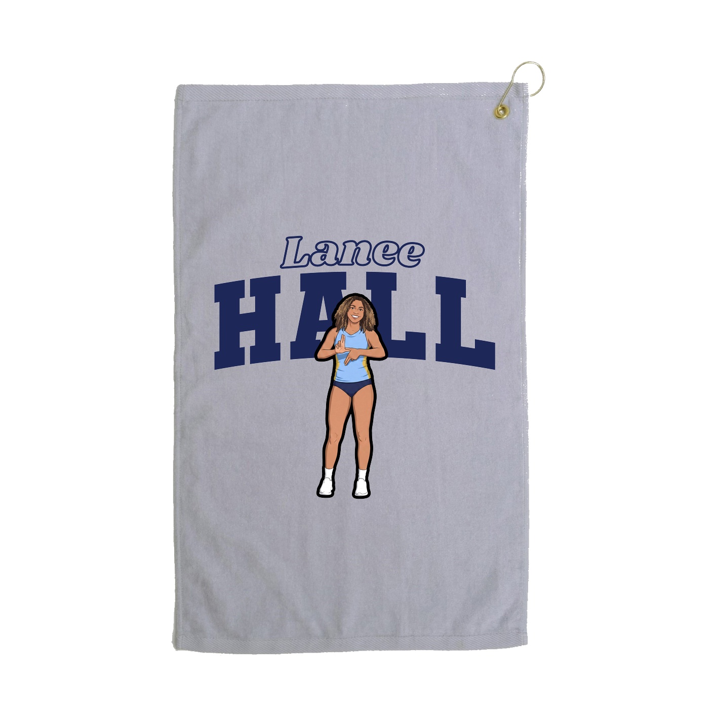 Golf Towel — Name Arch in Grey