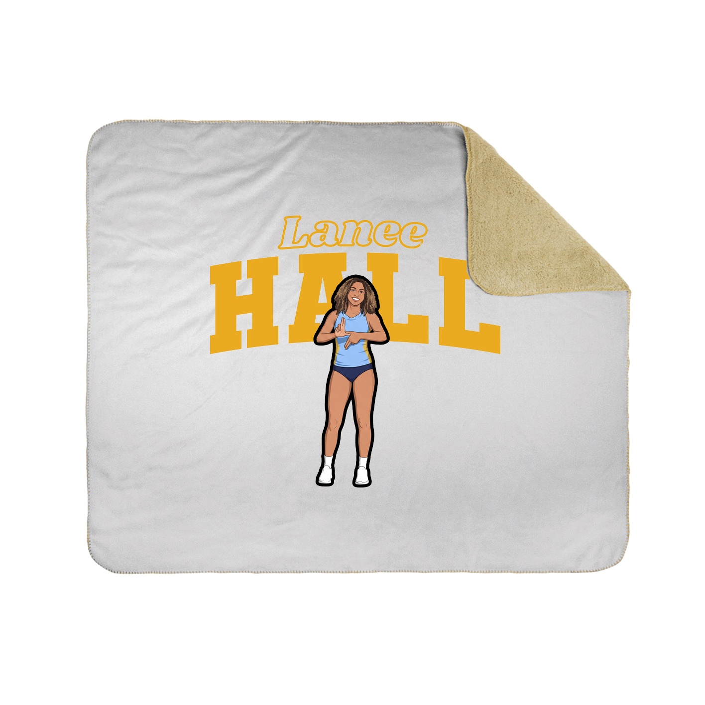 Throw Blanket — Name Arch in White