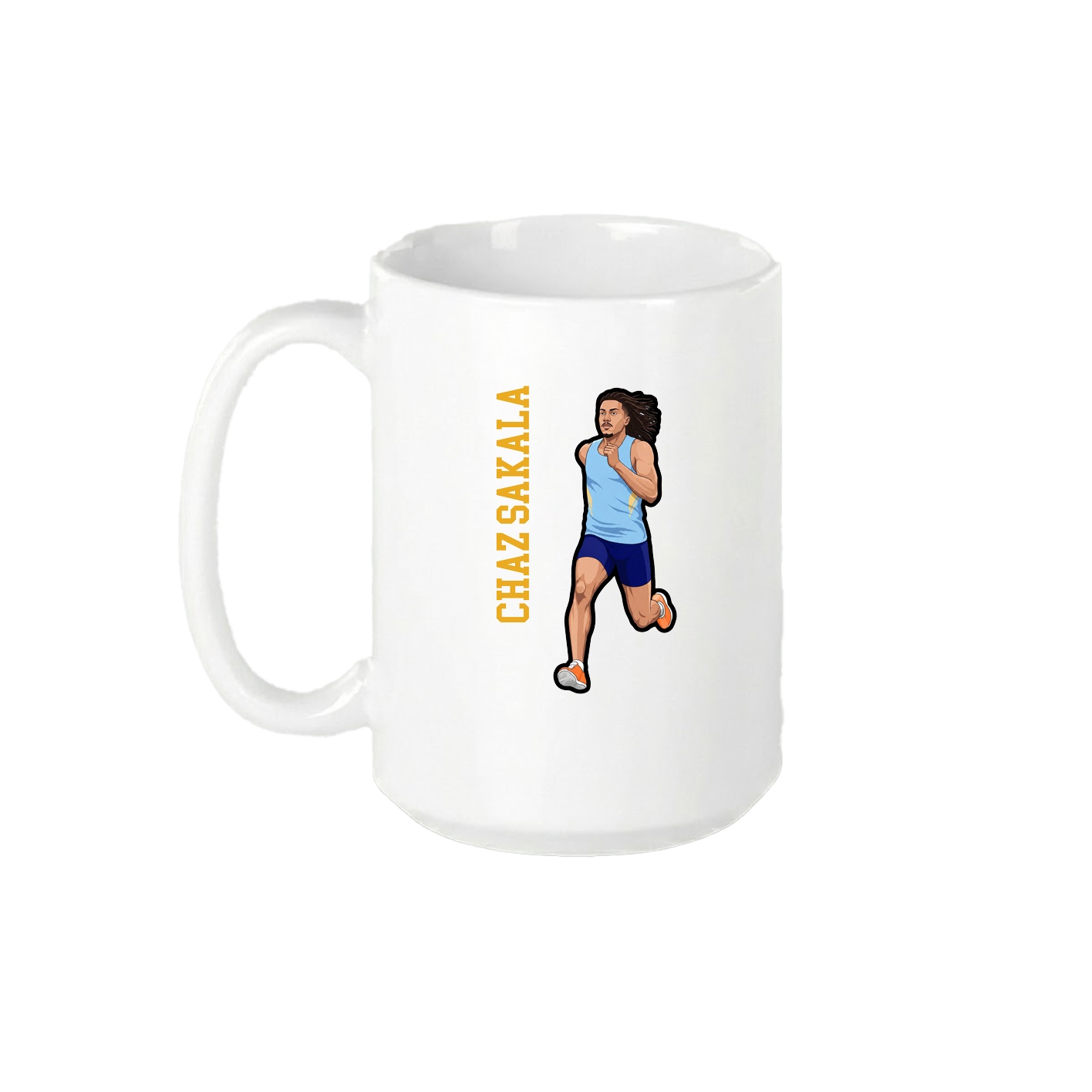15oz Coffee Mug — Name Vertical in White