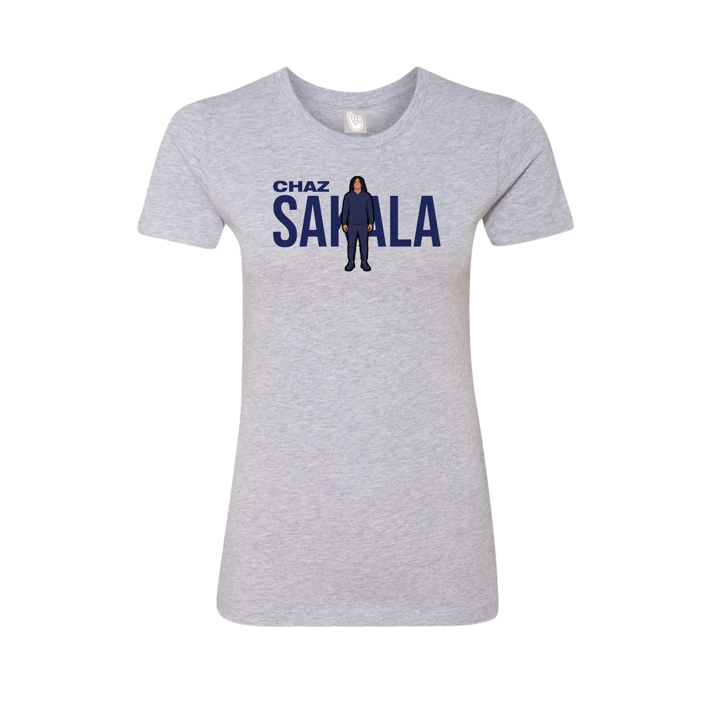 Fitted Women's Tee — Player Name in Grey