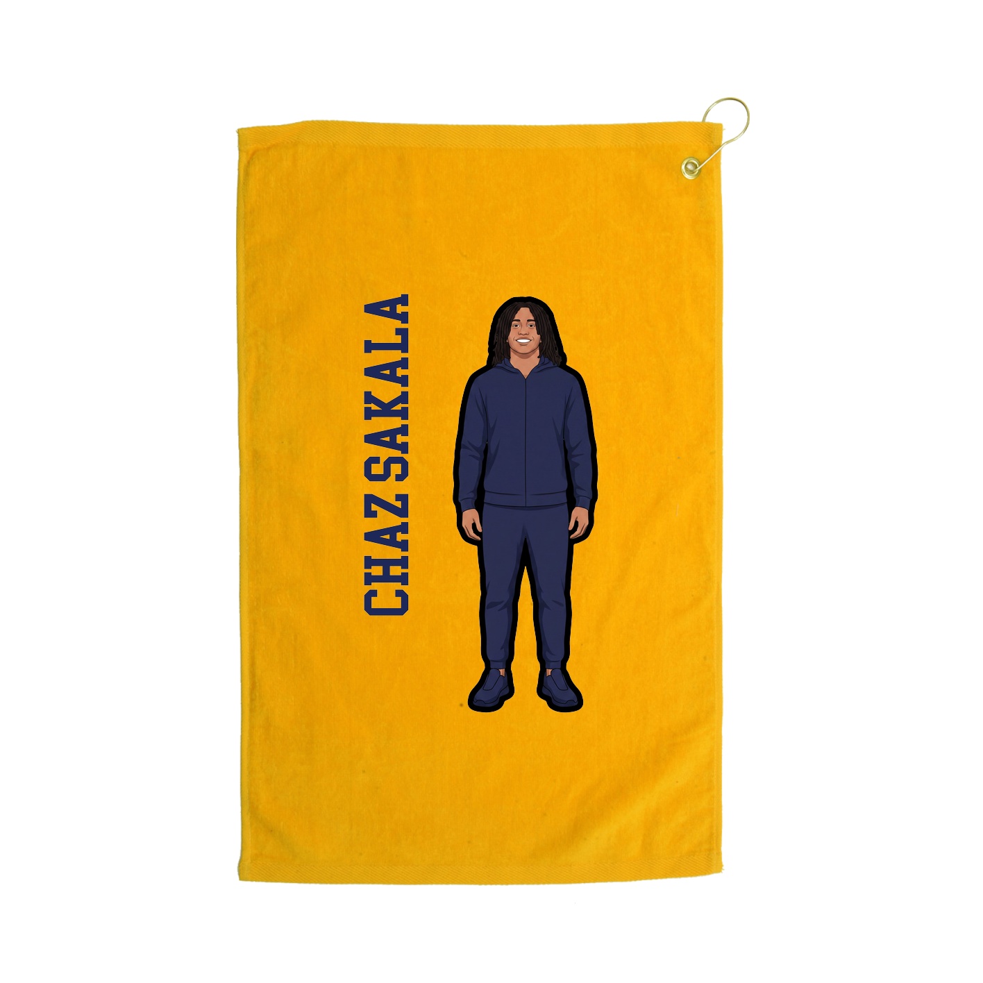Golf Towel — Name Vertical in Gold