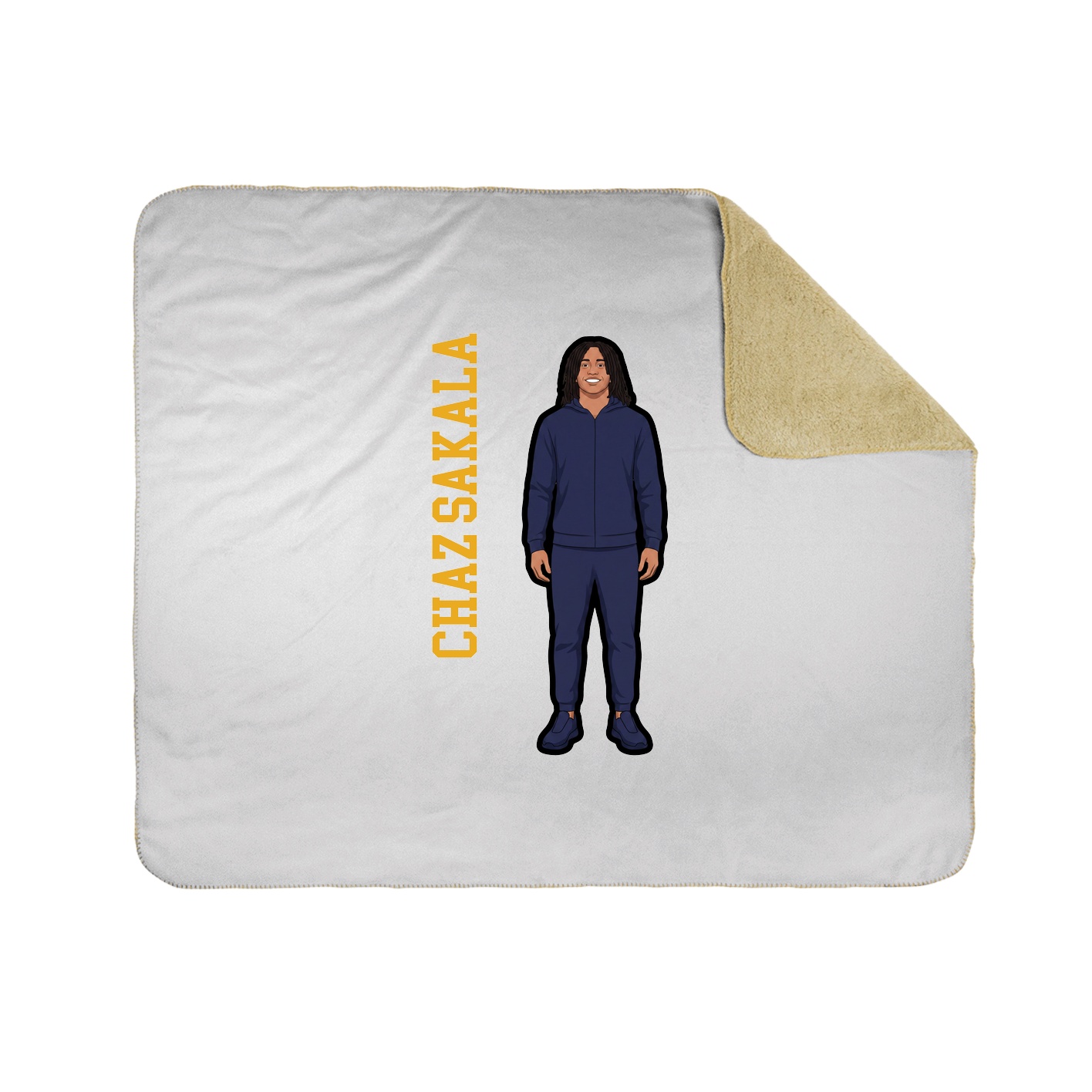 Throw Blanket — Name Vertical in White