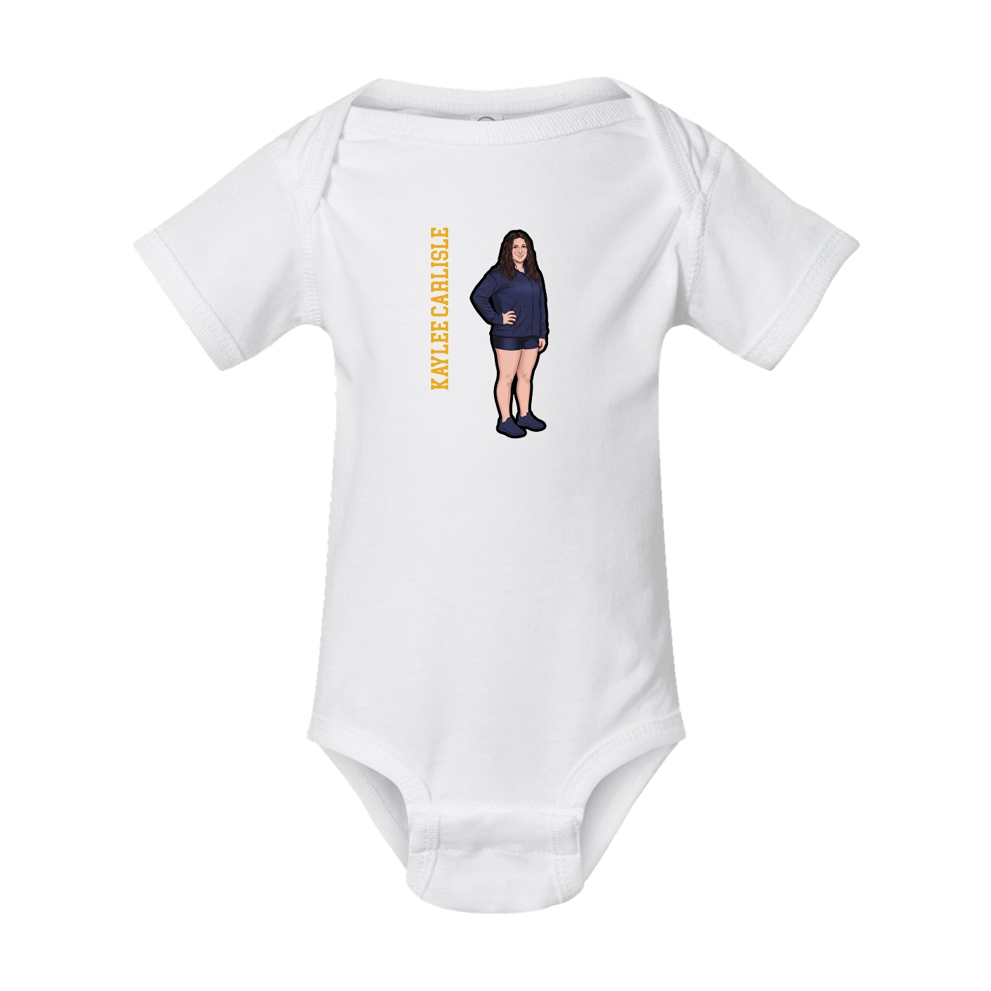 Baby Onesie — Name Vertical in White