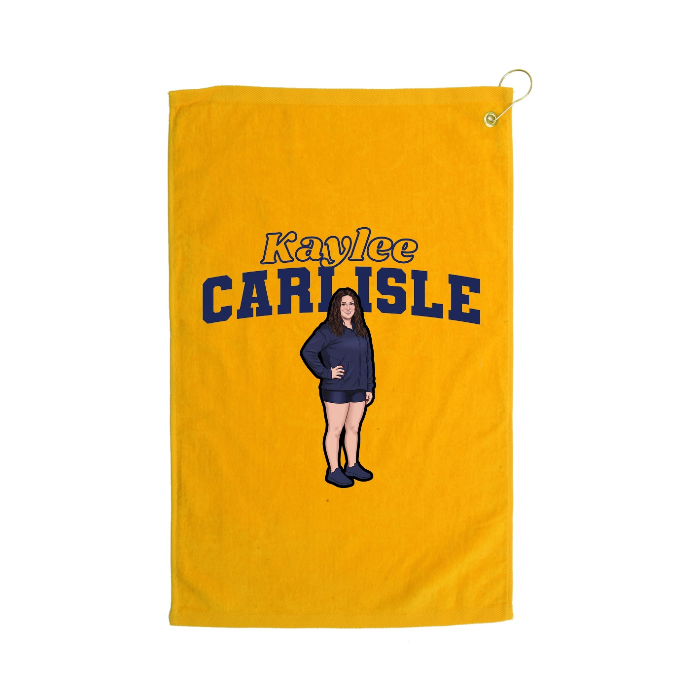 Golf Towel — Name Arch in Gold