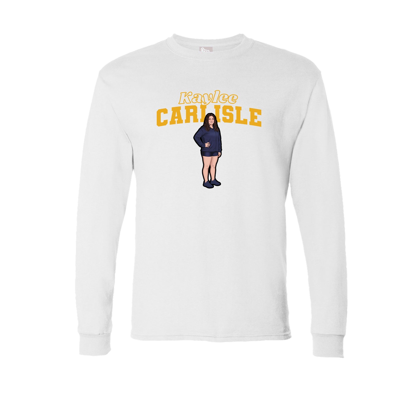 Long Sleeve Tee — Name Arch in White