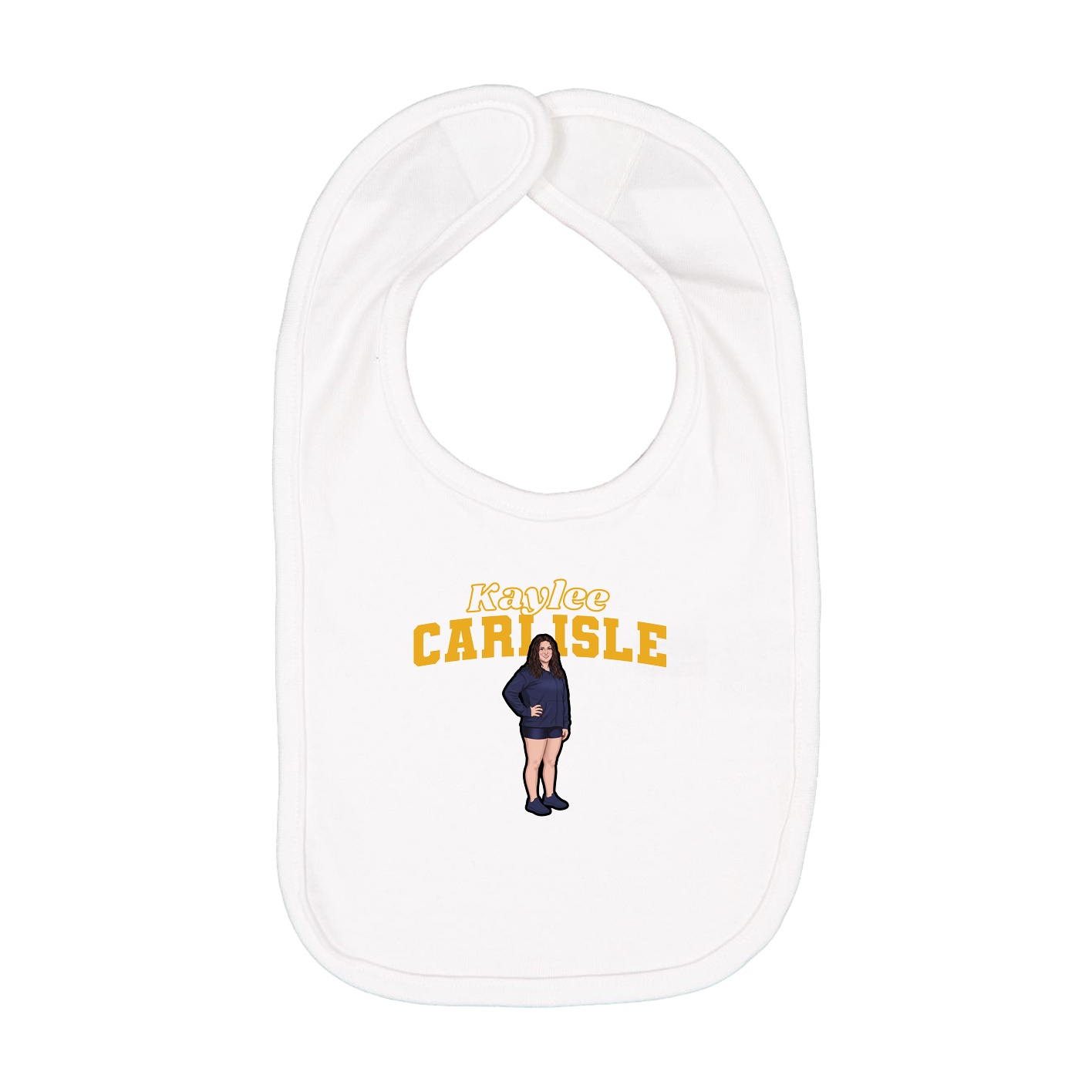 Infant Bib — Name Arch in White