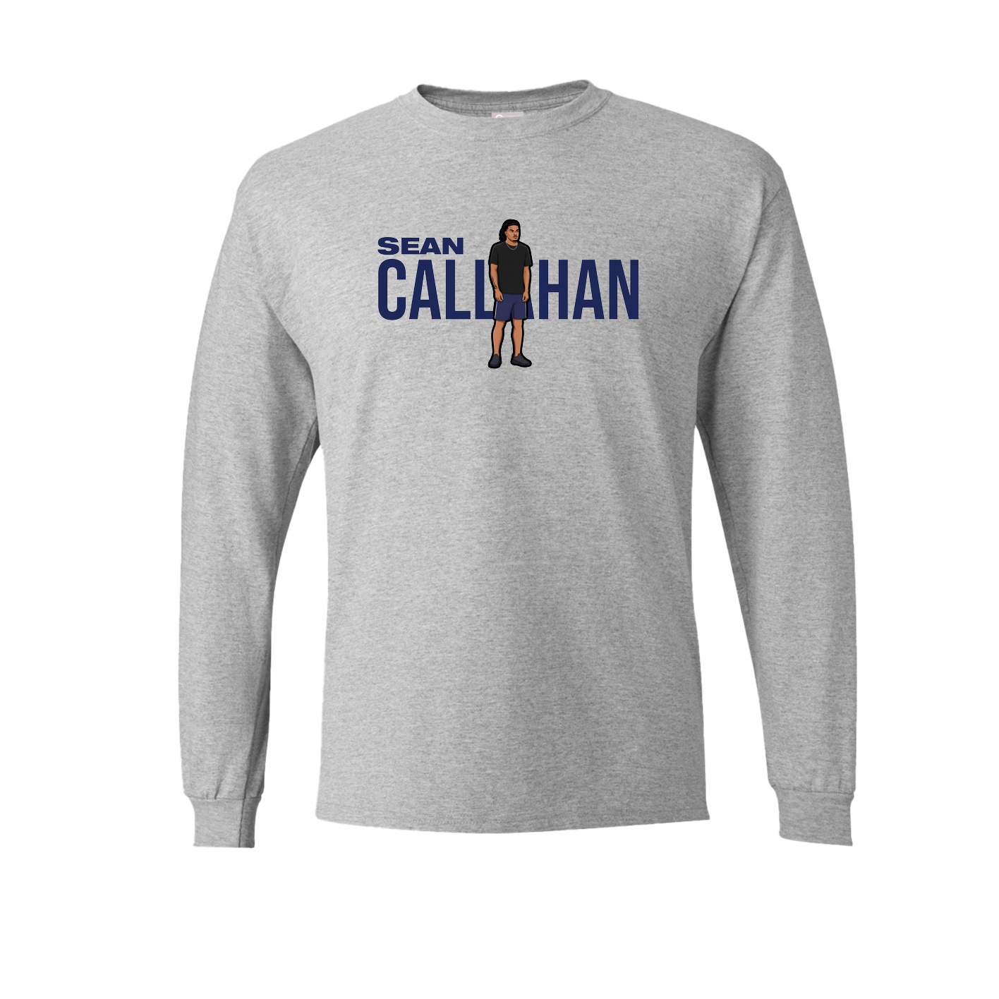 Long Sleeve Tee — Player Name in Grey