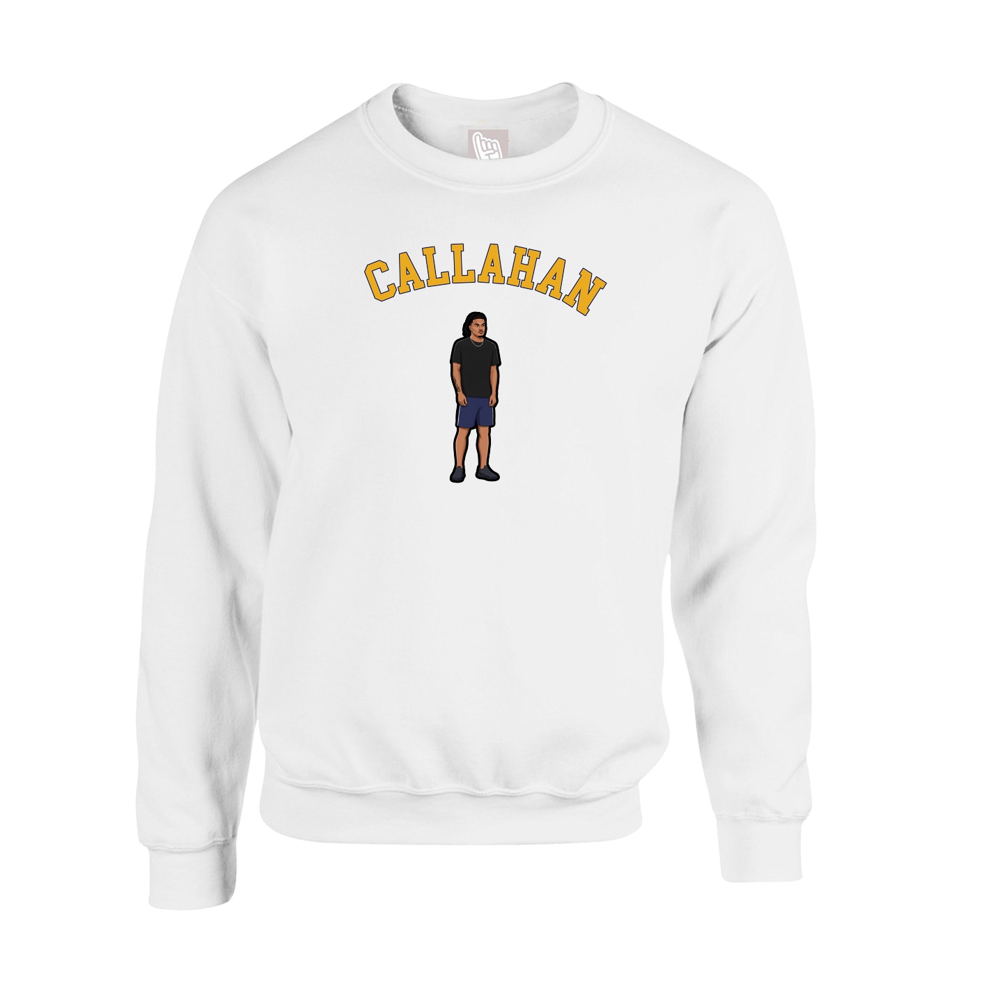 Fleece Crew — Shirsey Arch in White