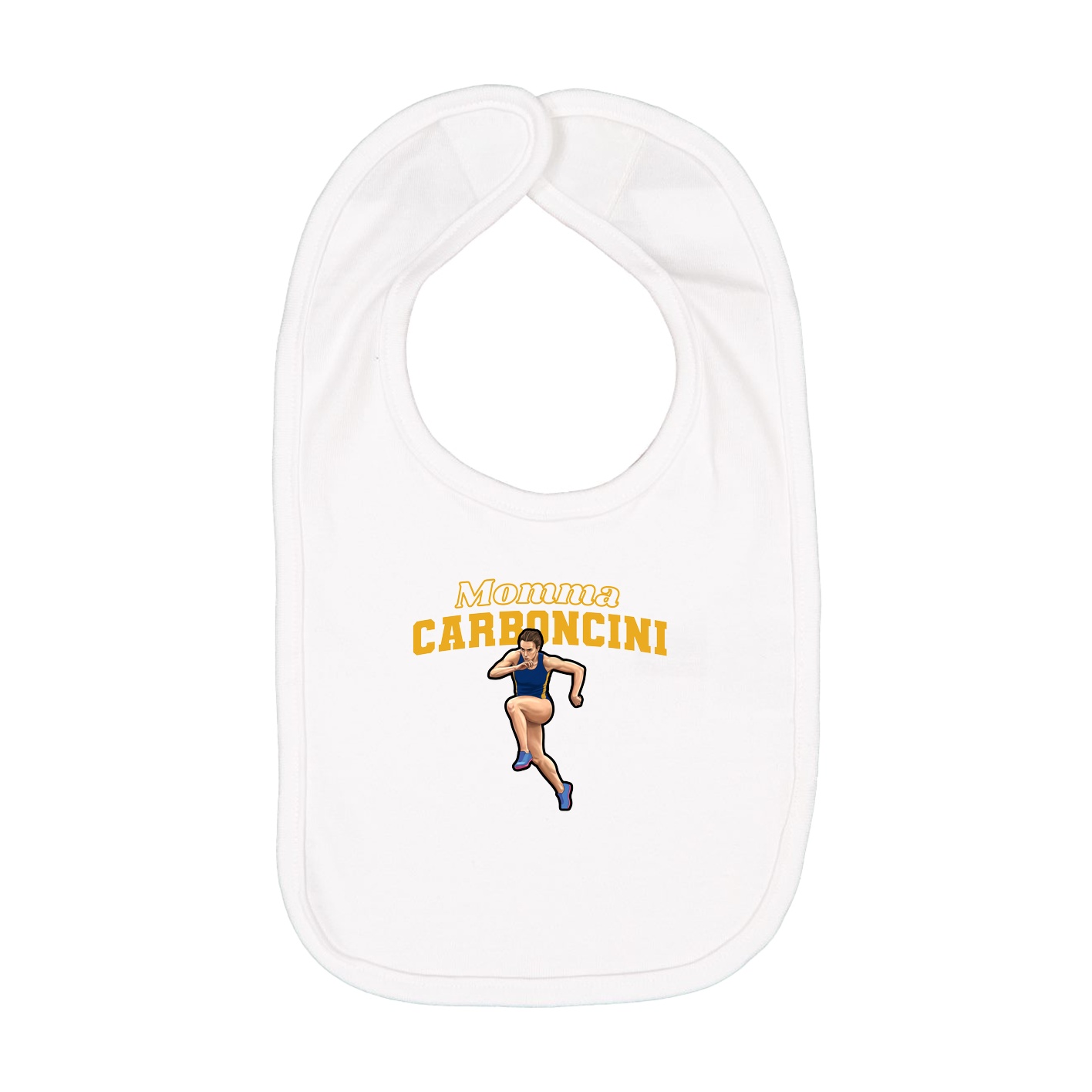 Infant Bib — Mothers Day Block in White