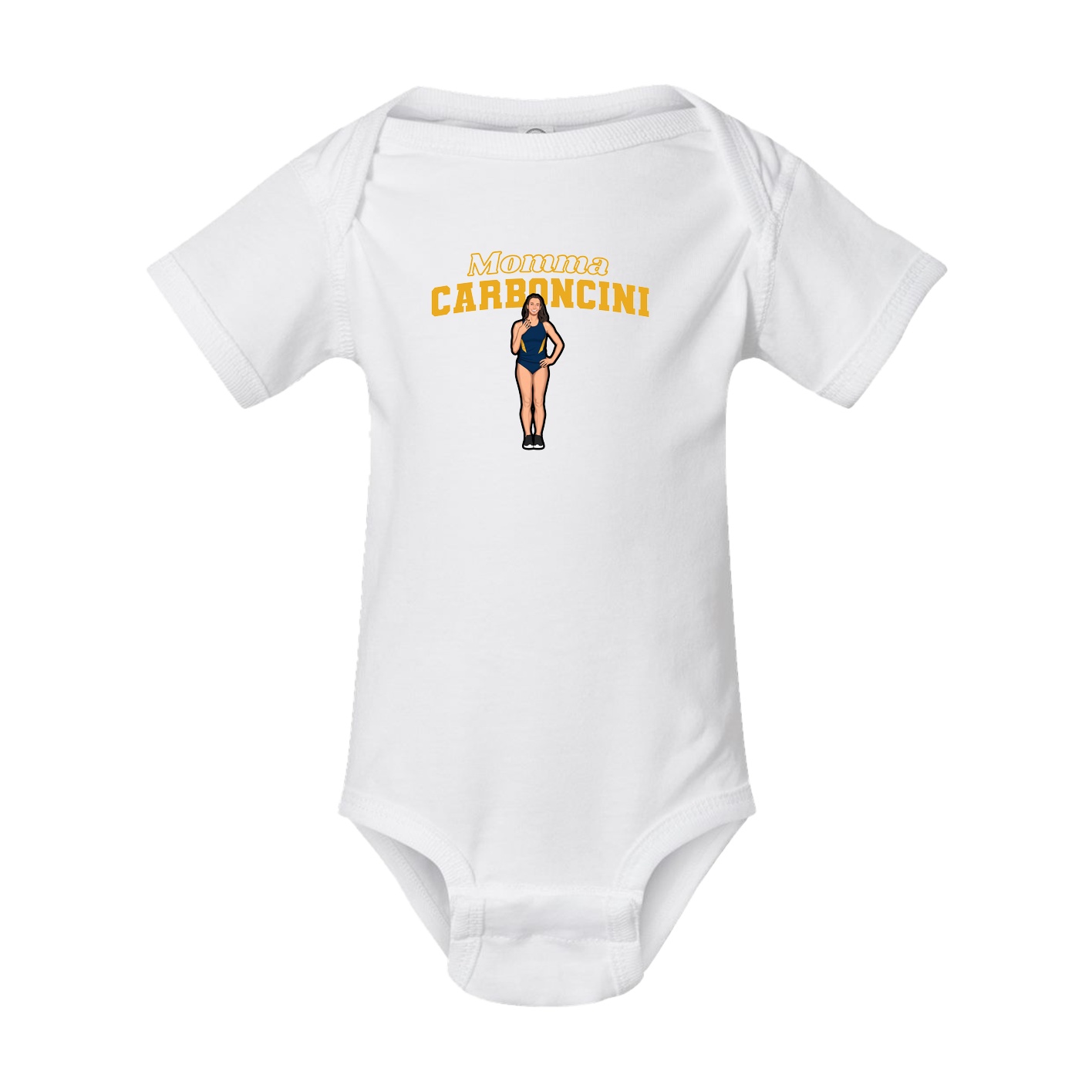 Baby Onesie — Mothers Day Block in White