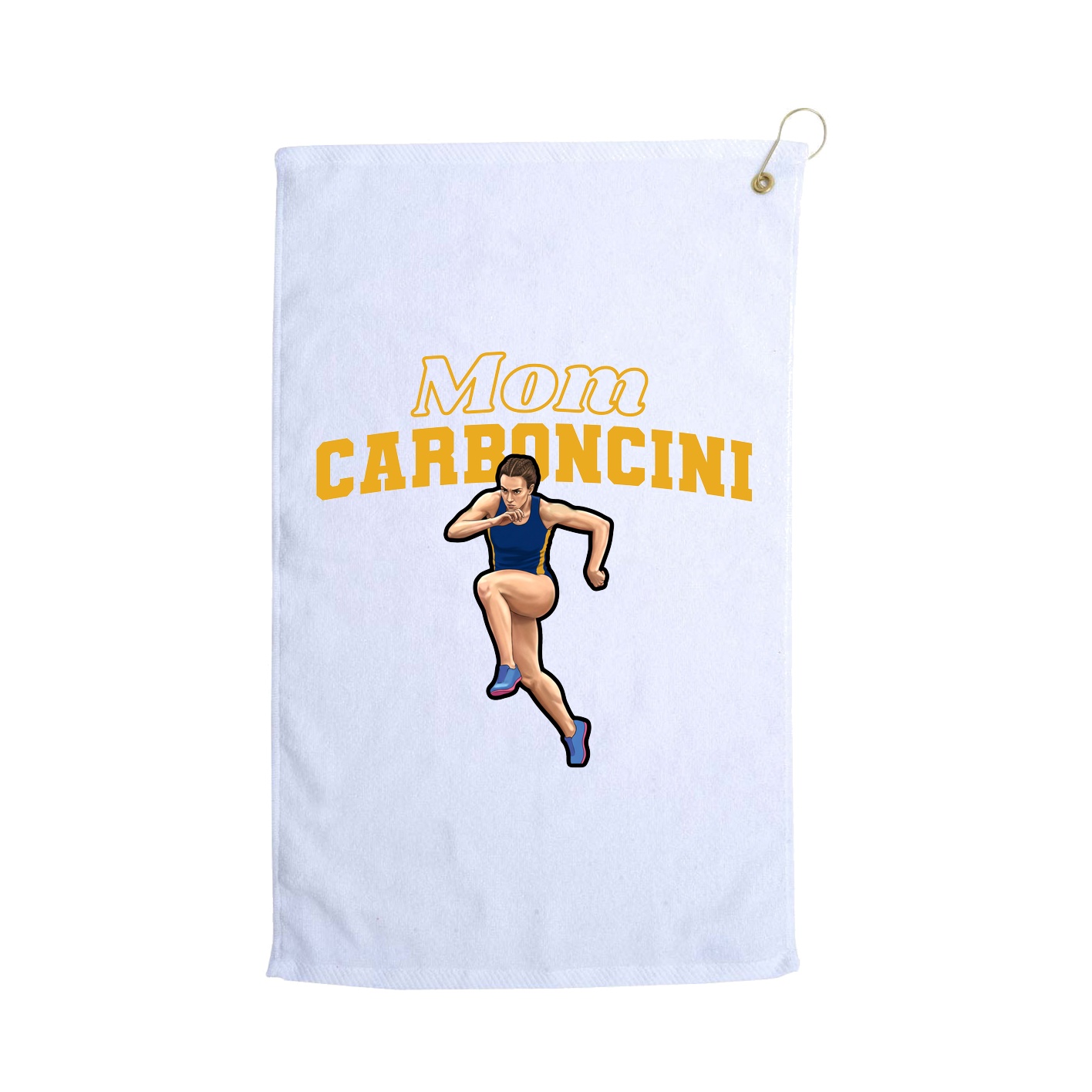 Golf Towel — Mothers Day Block in White