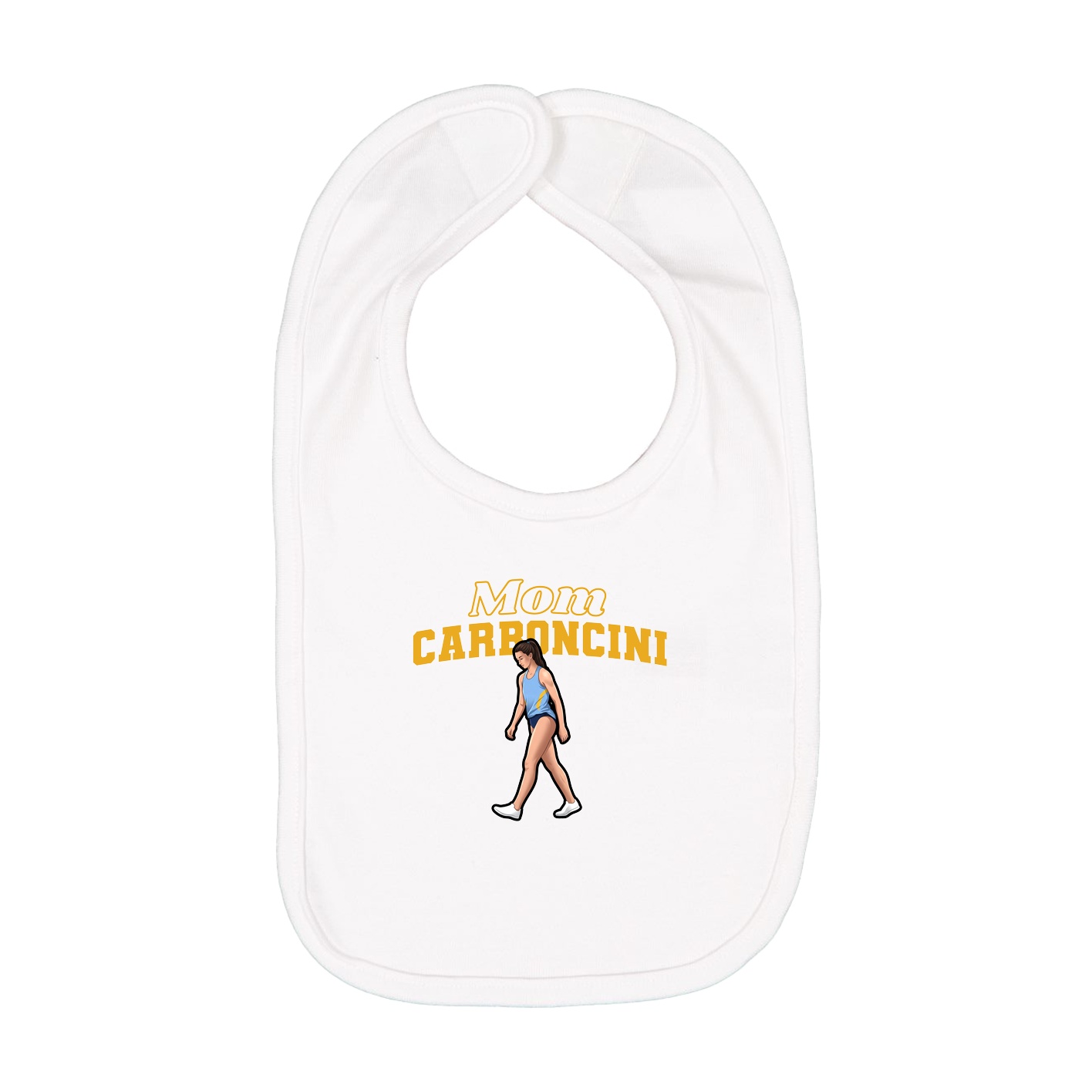 Infant Bib — Mothers Day Block in White