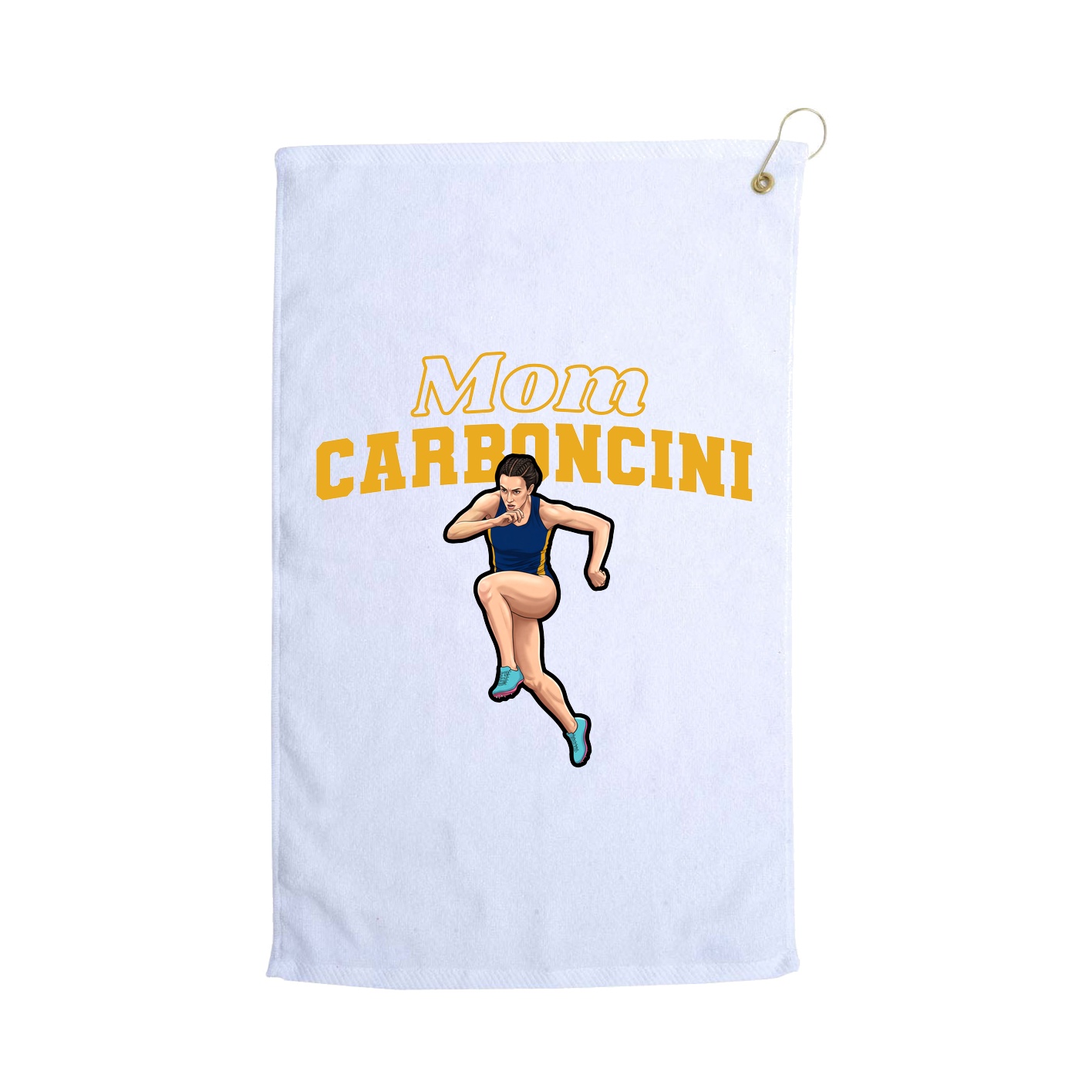 Golf Towel — Mothers Day Block in White