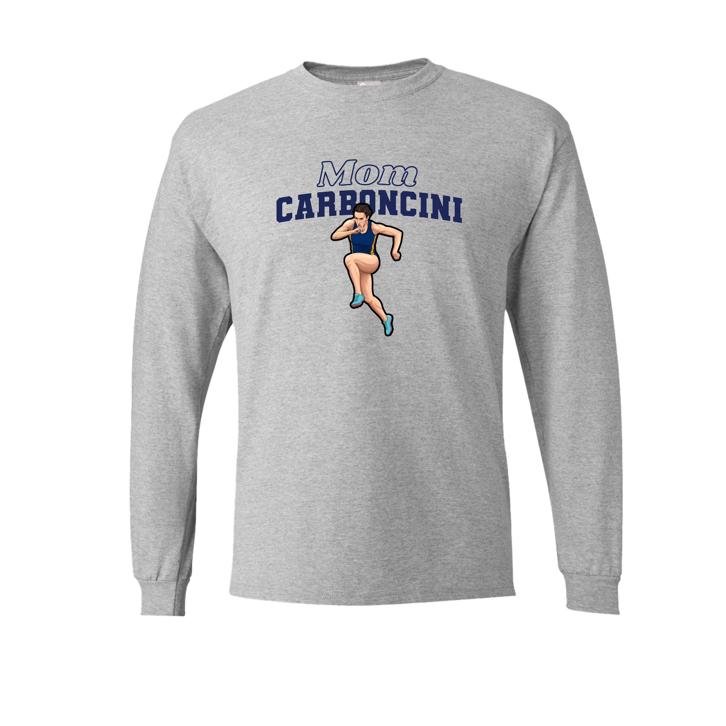 Long Sleeve Tee — Mothers Day Block in Grey