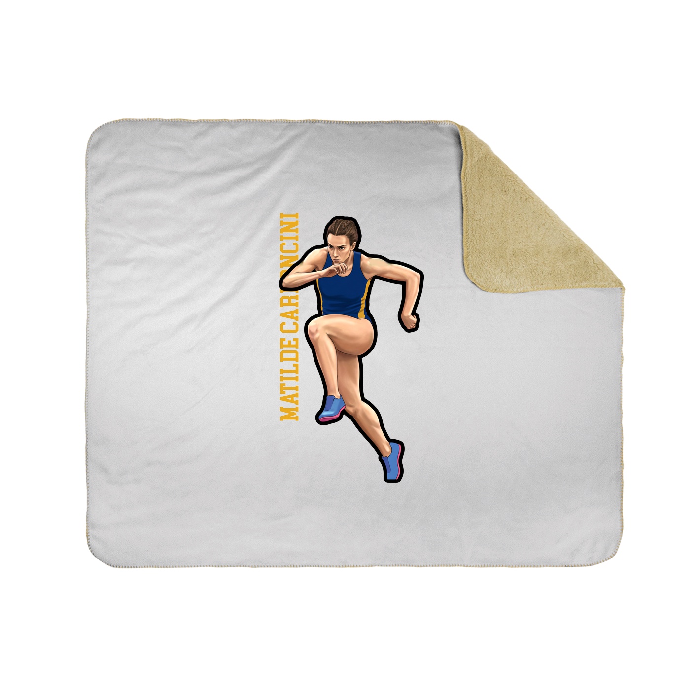 Throw Blanket — Name Vertical in White