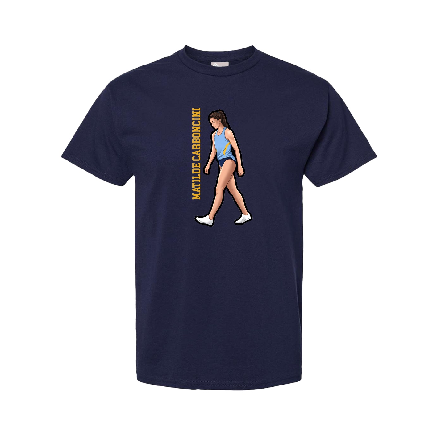 Tee — Name Vertical in Navy