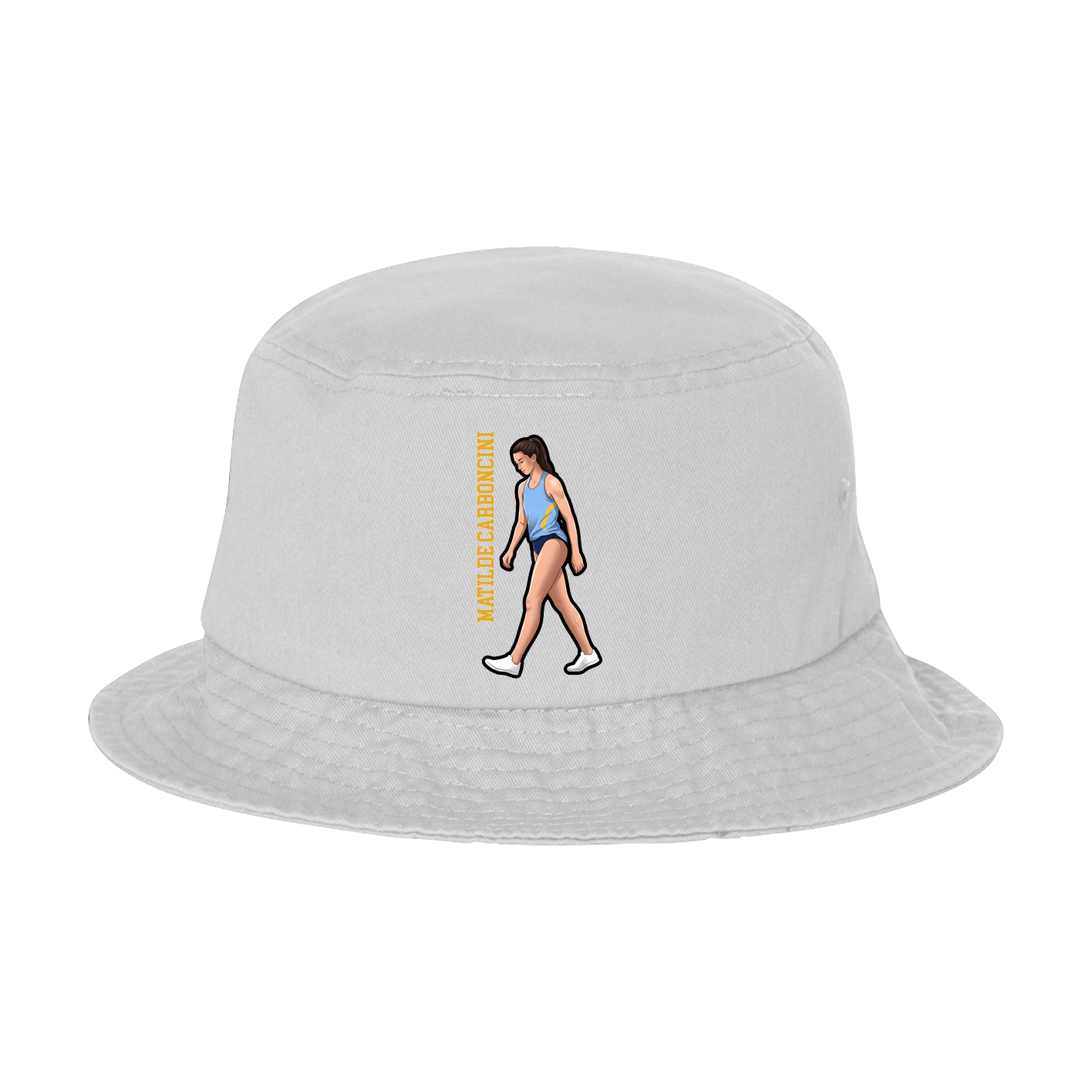 Bucket Cap — Name Vertical in White